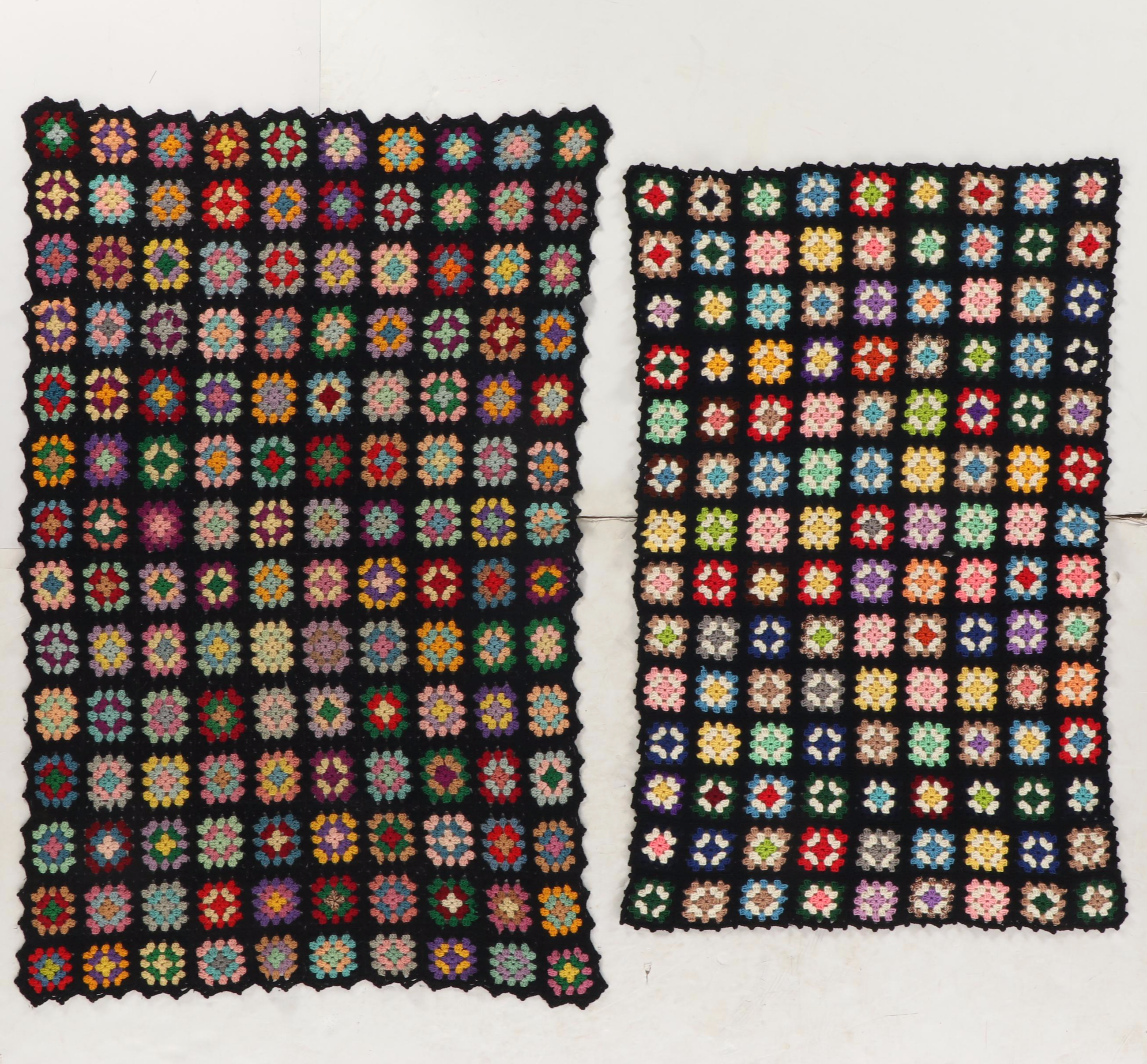 Handmade Crochet Granny Square Afghan Throw