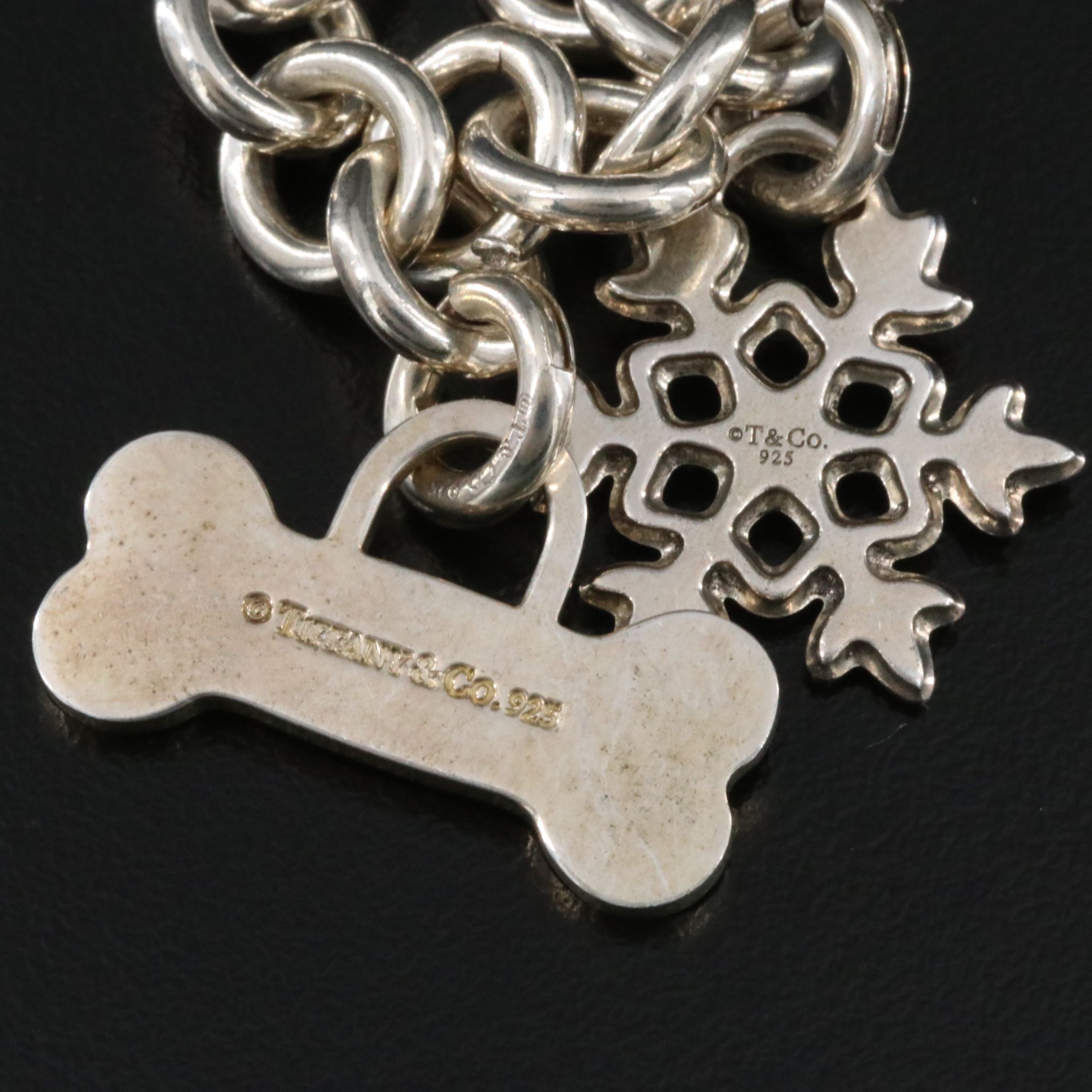 Tiffany & Co. Sterling Bracelet with Two Tiffany Charms