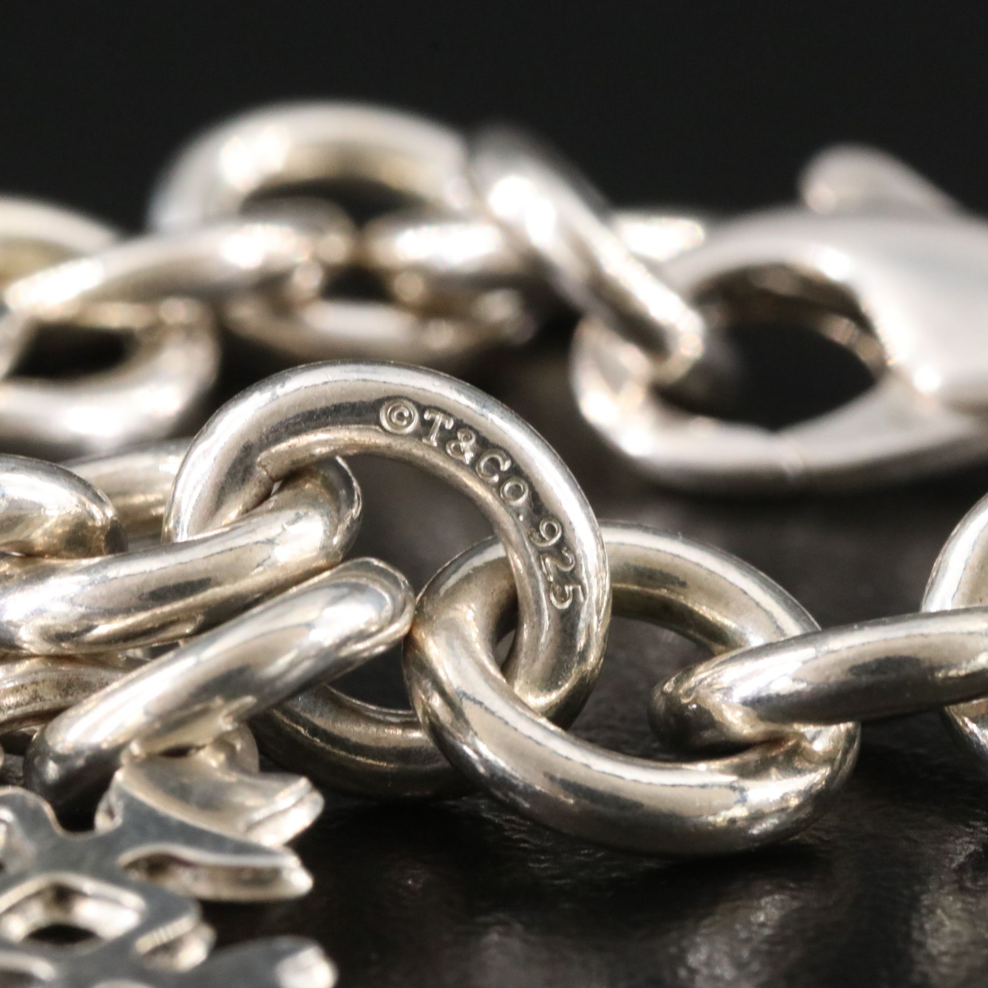 Tiffany & Co. Sterling Bracelet with Two Tiffany Charms