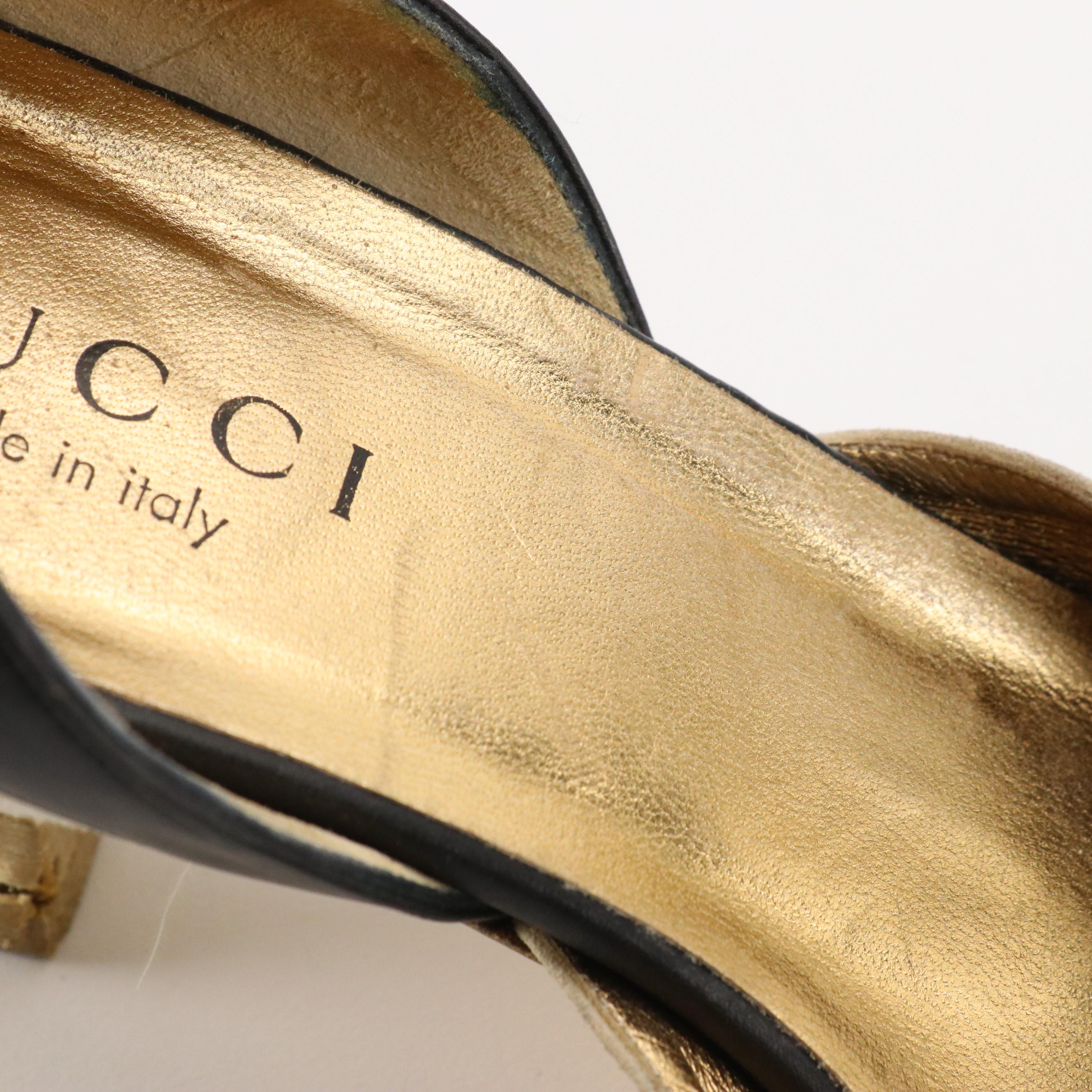 Gucci Dionysus Suede and Leather d'Orsay Pumps