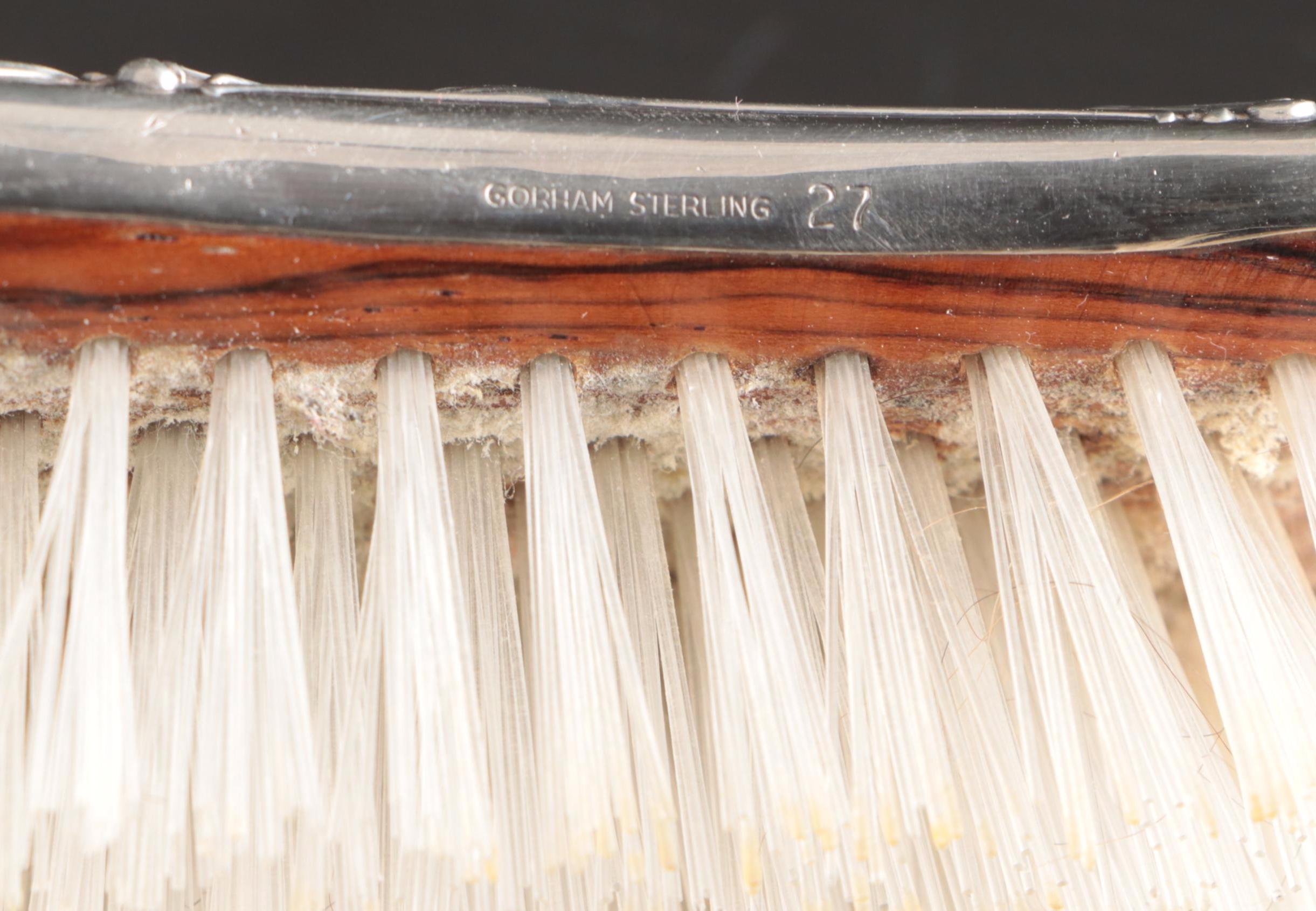 Victorian Style Monogrammed Sterling Hand Mirror with Other Vanity Items