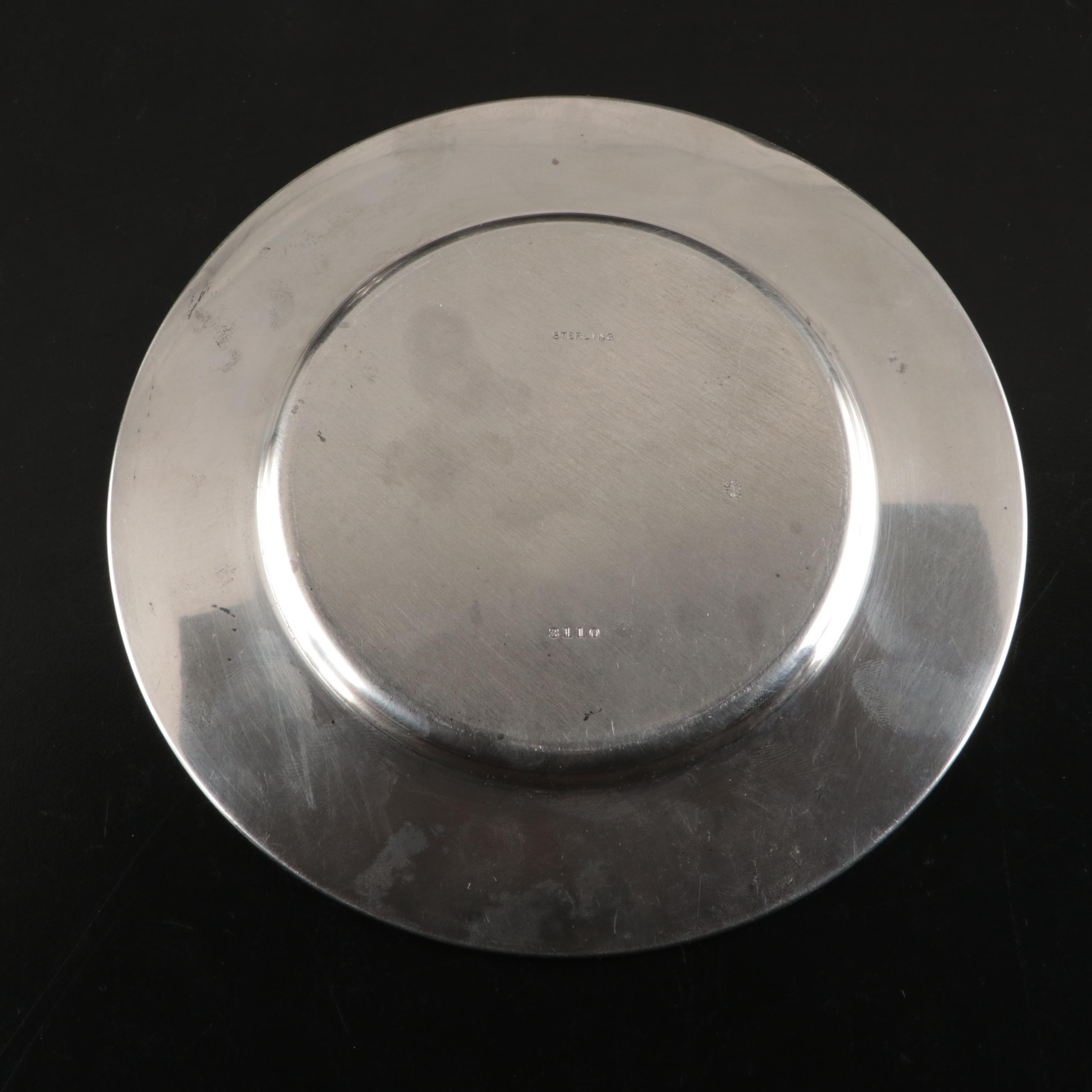 Victorian Style Monogrammed Sterling Hand Mirror with Other Vanity Items