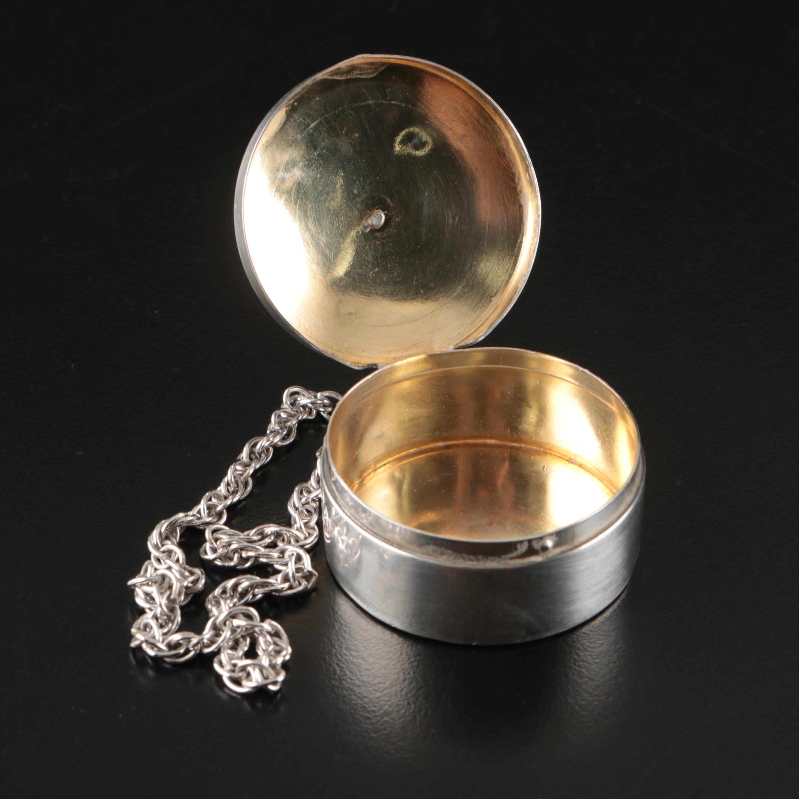 Victorian Style Monogrammed Sterling Hand Mirror with Other Vanity Items