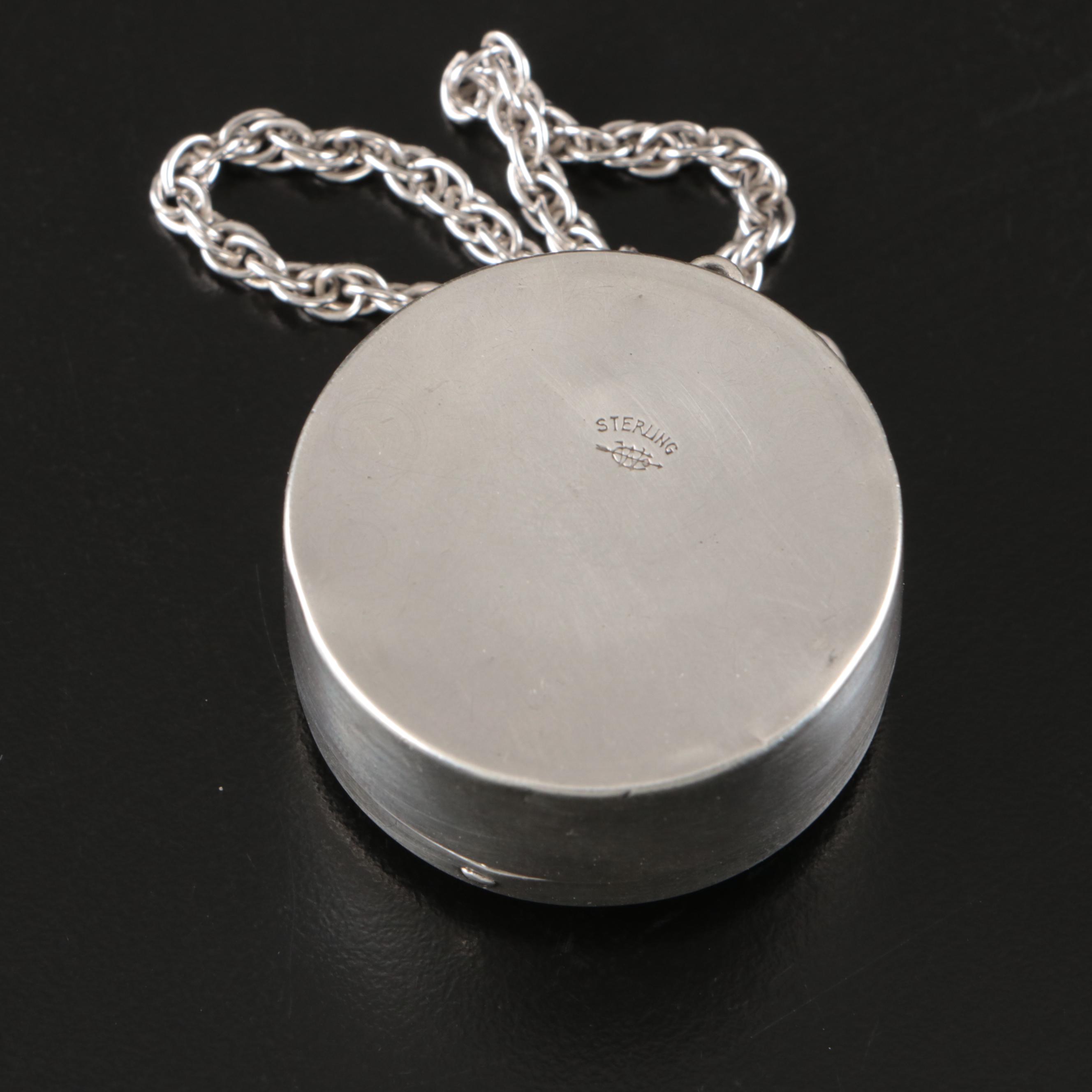 Victorian Style Monogrammed Sterling Hand Mirror with Other Vanity Items