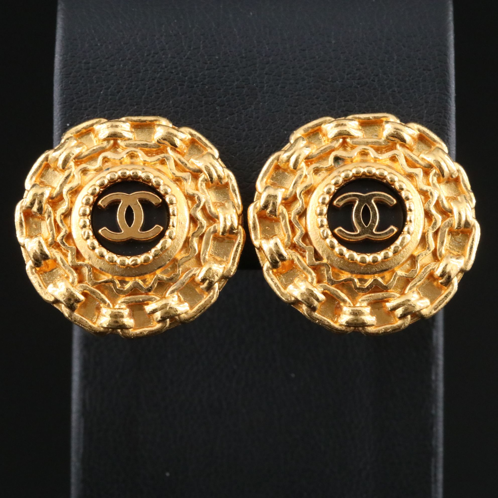 Chanel CC Chain Motif Clip Earrings