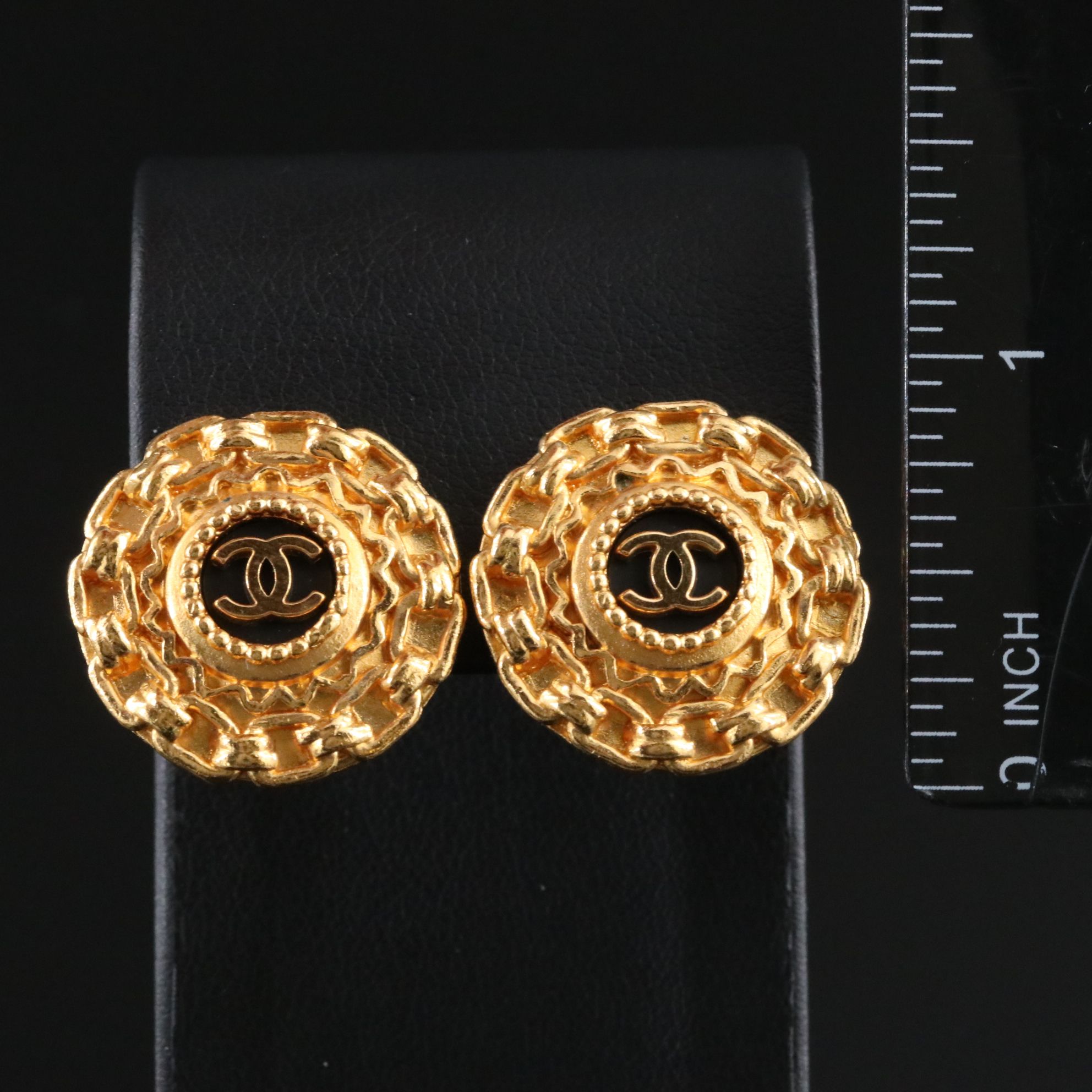 Chanel CC Chain Motif Clip Earrings