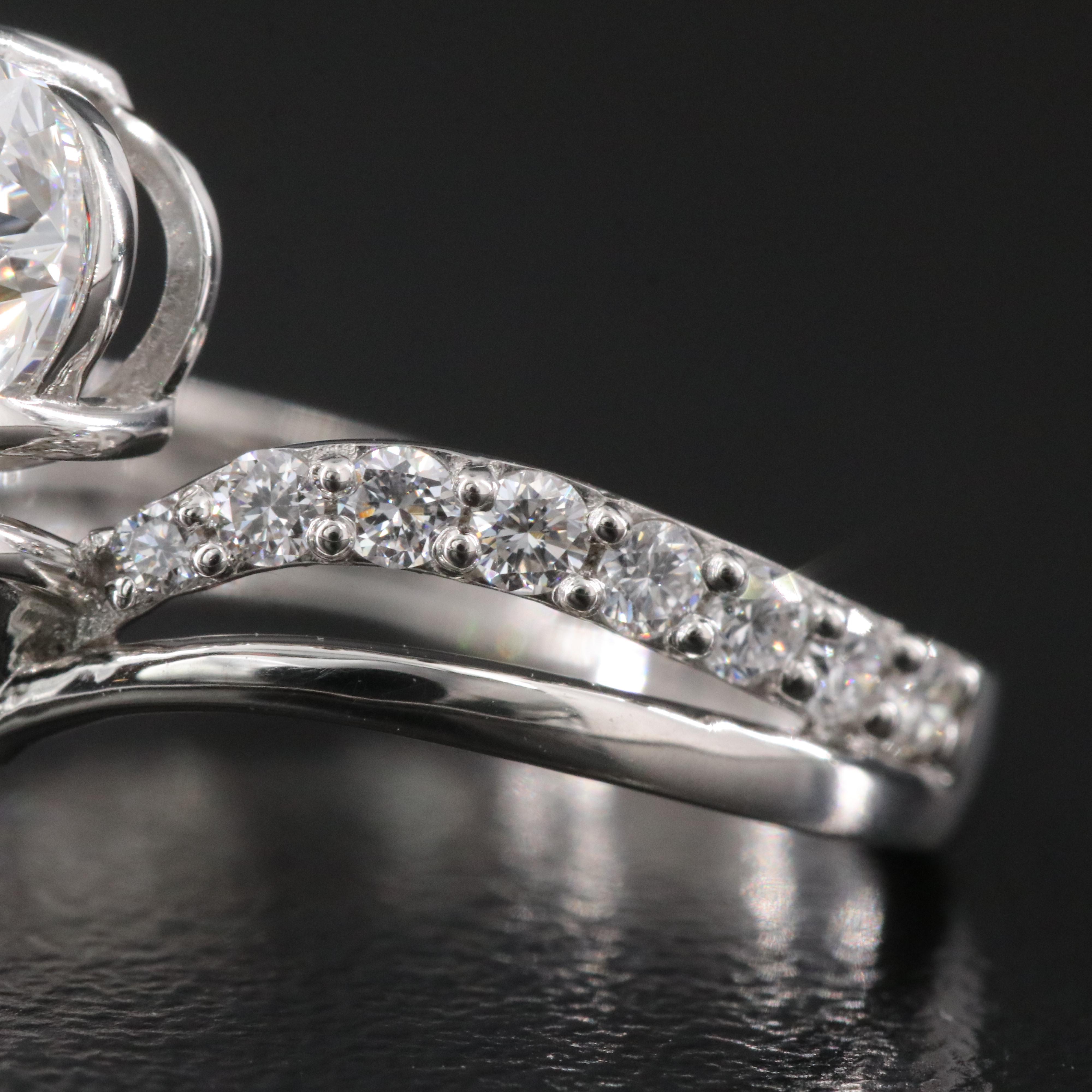 Platinum 2.47 CTW Lab Grown Diamond Toi et Moi Ring with IGI Reports