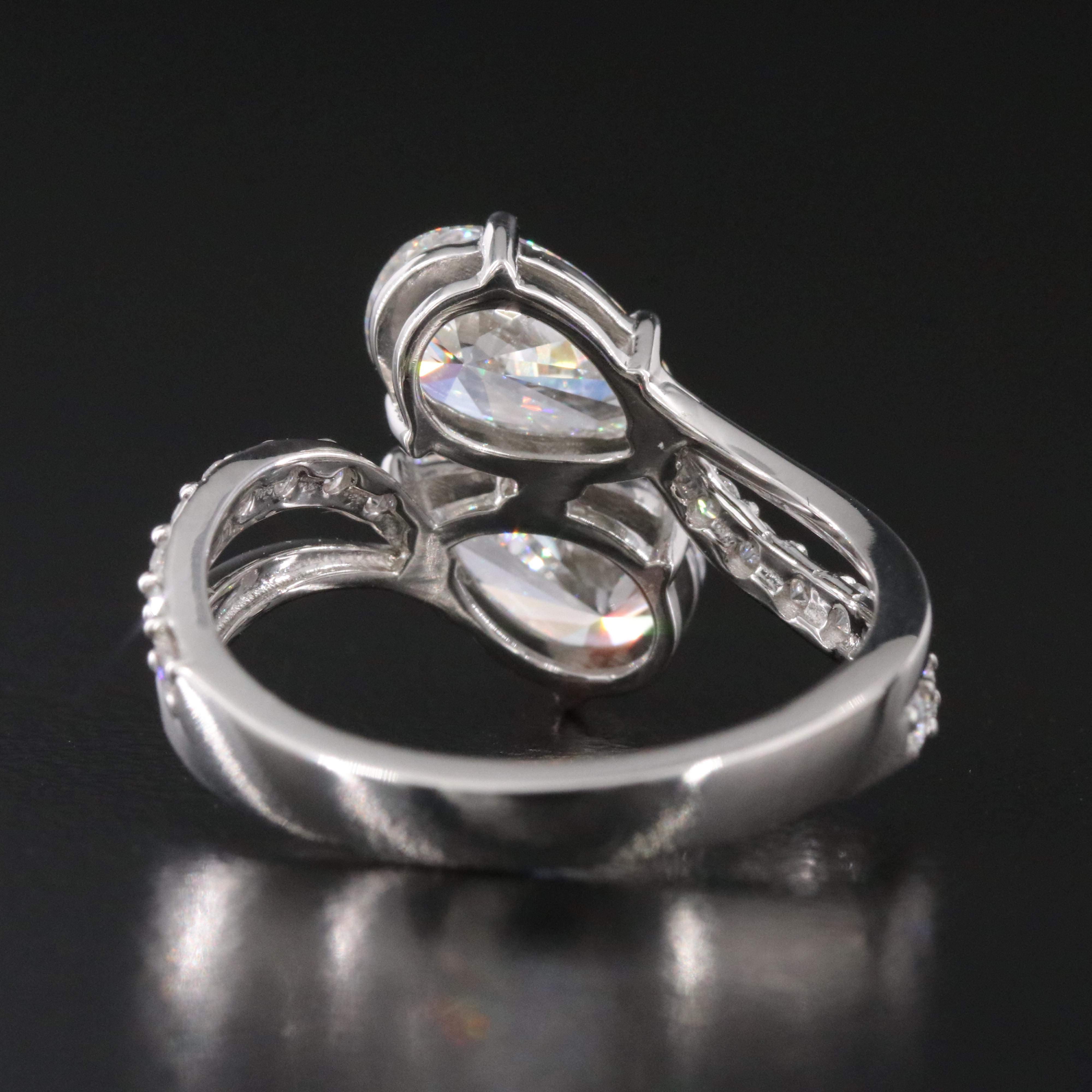 Platinum 2.47 CTW Lab Grown Diamond Toi et Moi Ring with IGI Reports