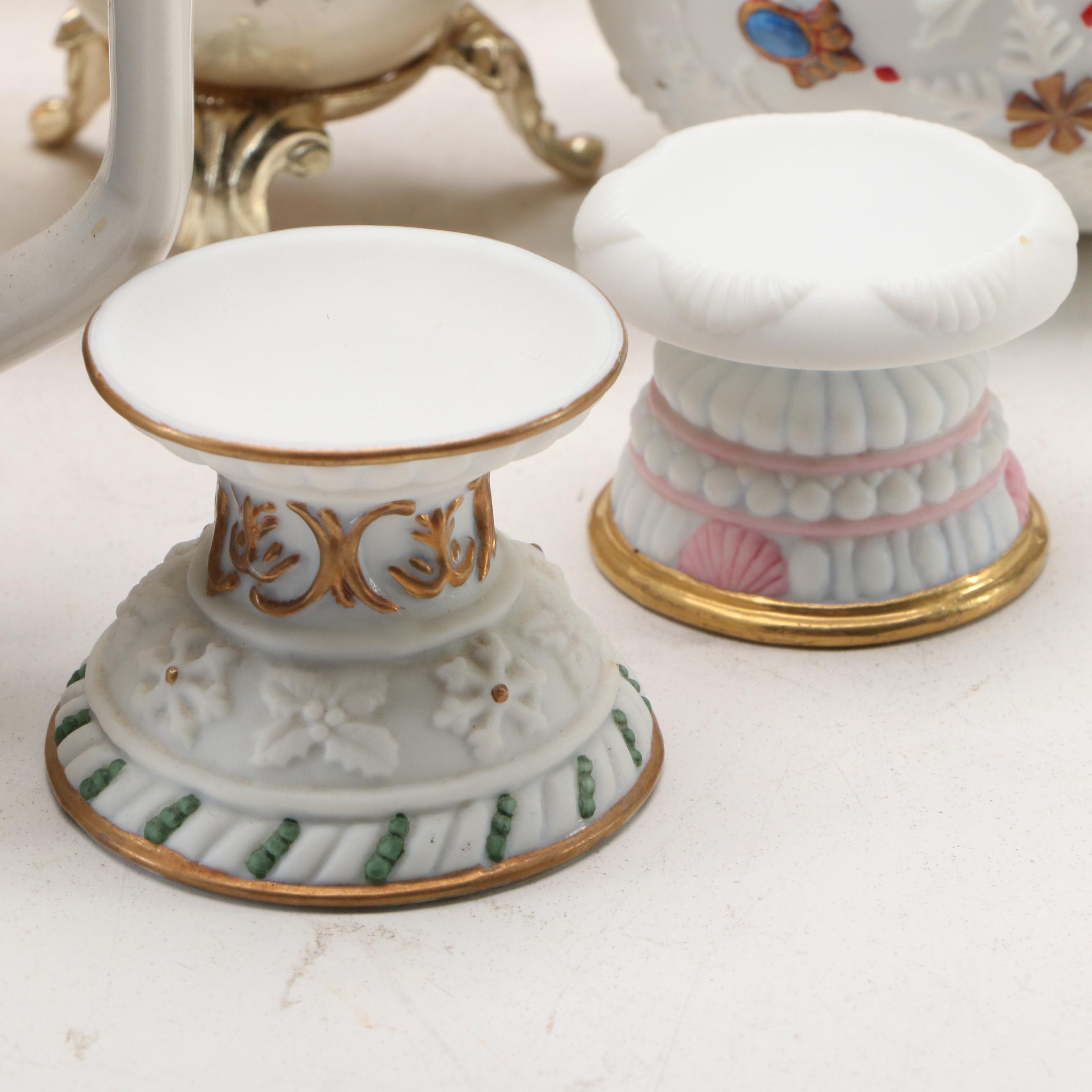 Lenox, Eggzakly with Other Ceramic Eggs, Peacock and House Creamer