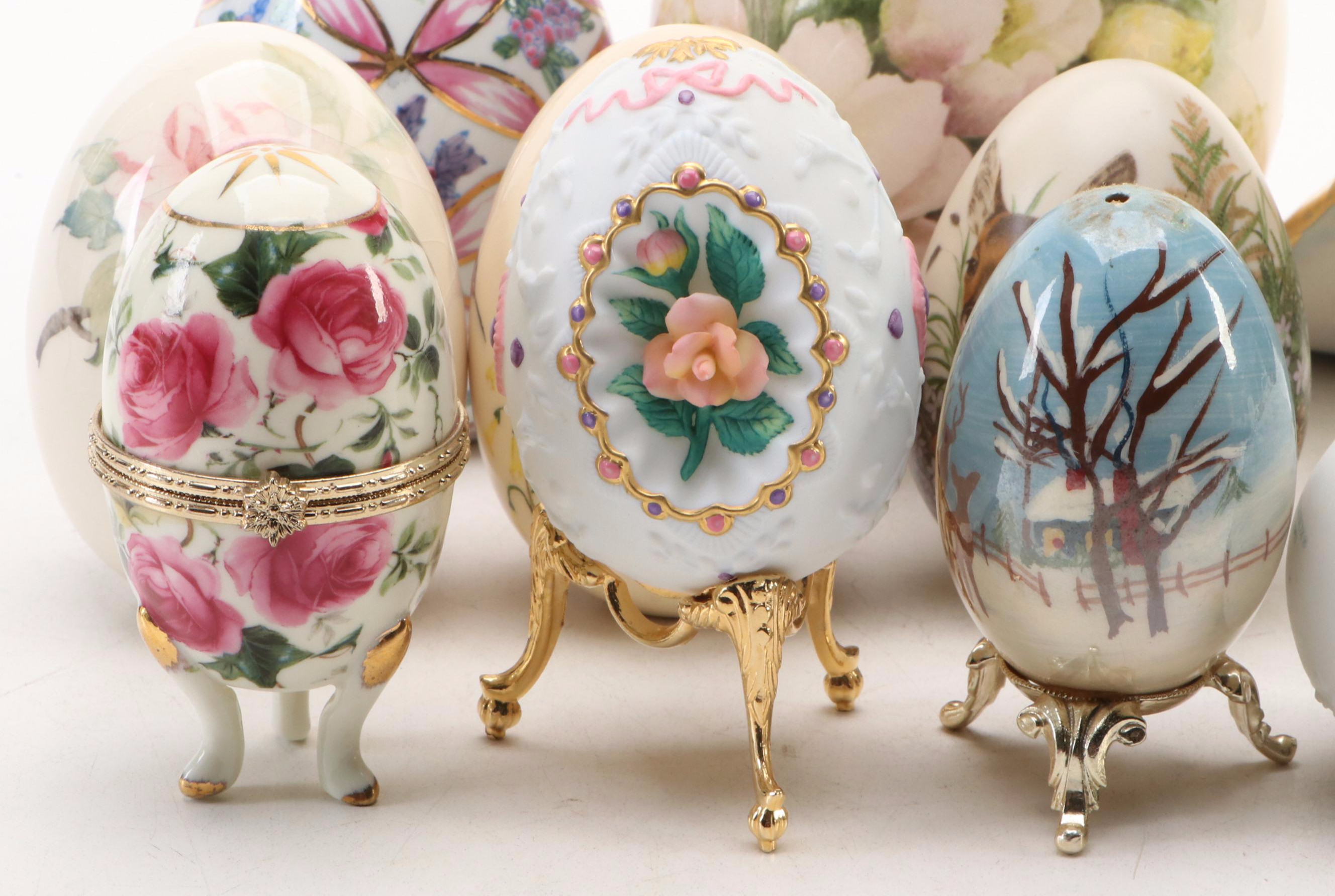 Lenox, Eggzakly with Other Ceramic Eggs, Peacock and House Creamer