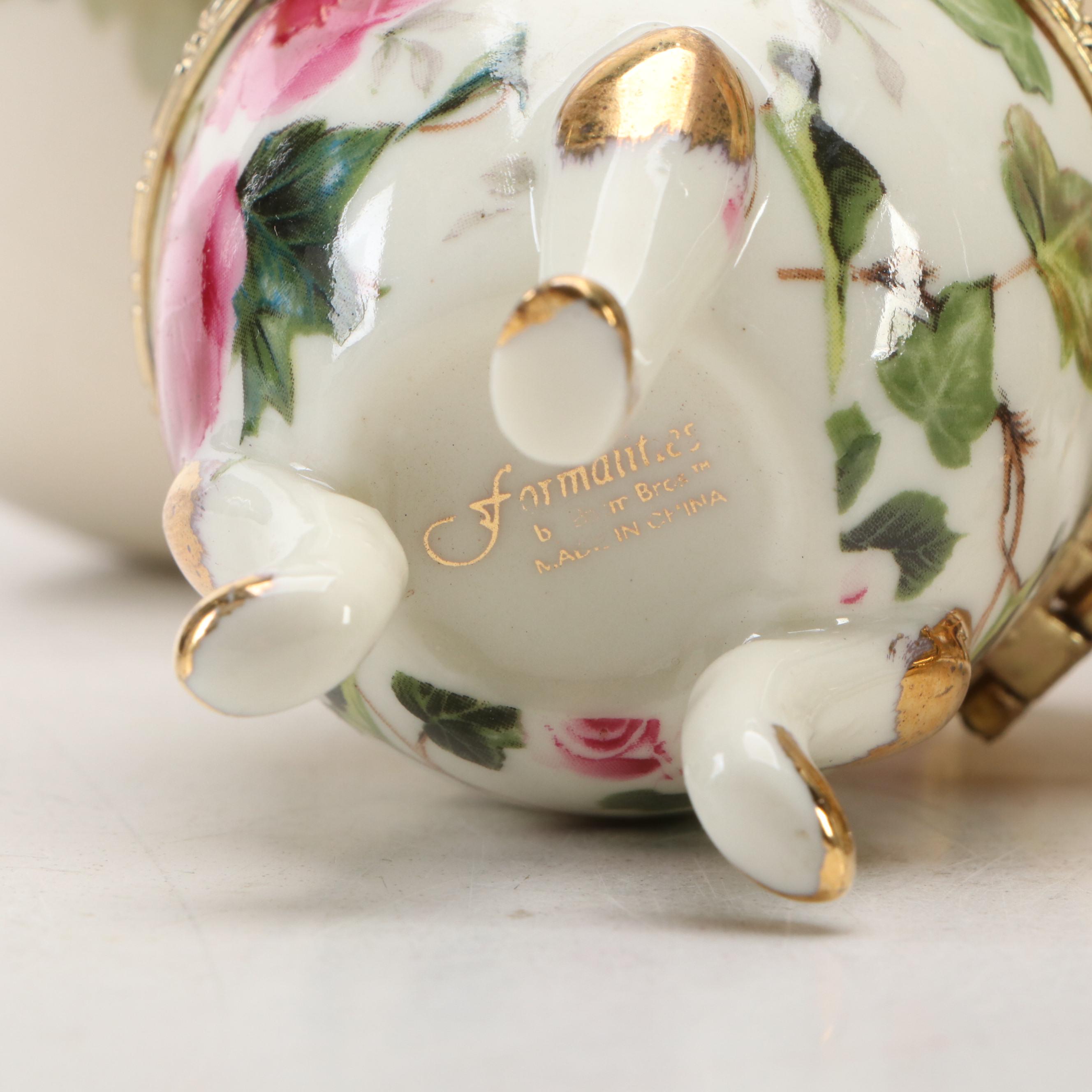 Lenox, Eggzakly with Other Ceramic Eggs, Peacock and House Creamer