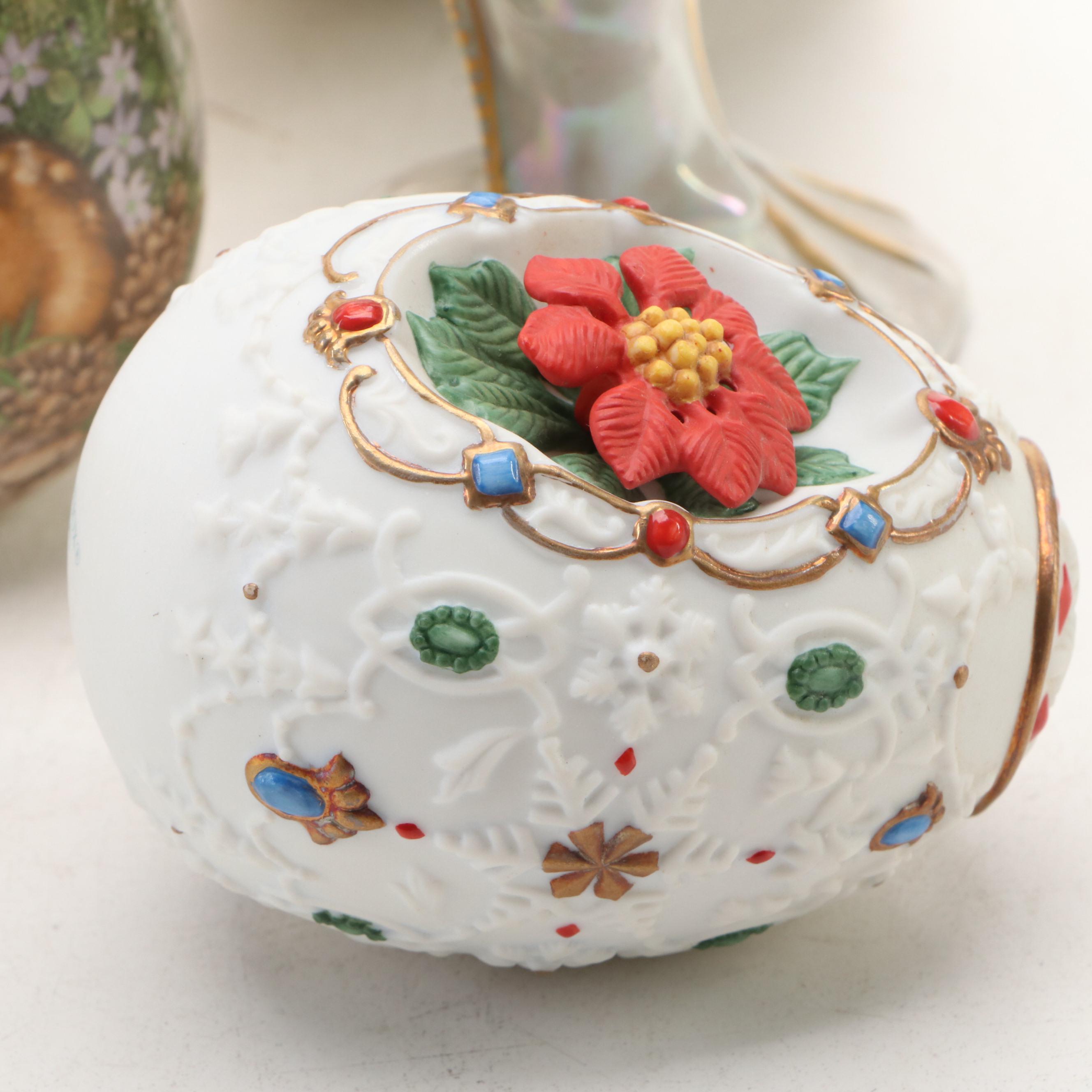 Lenox, Eggzakly with Other Ceramic Eggs, Peacock and House Creamer