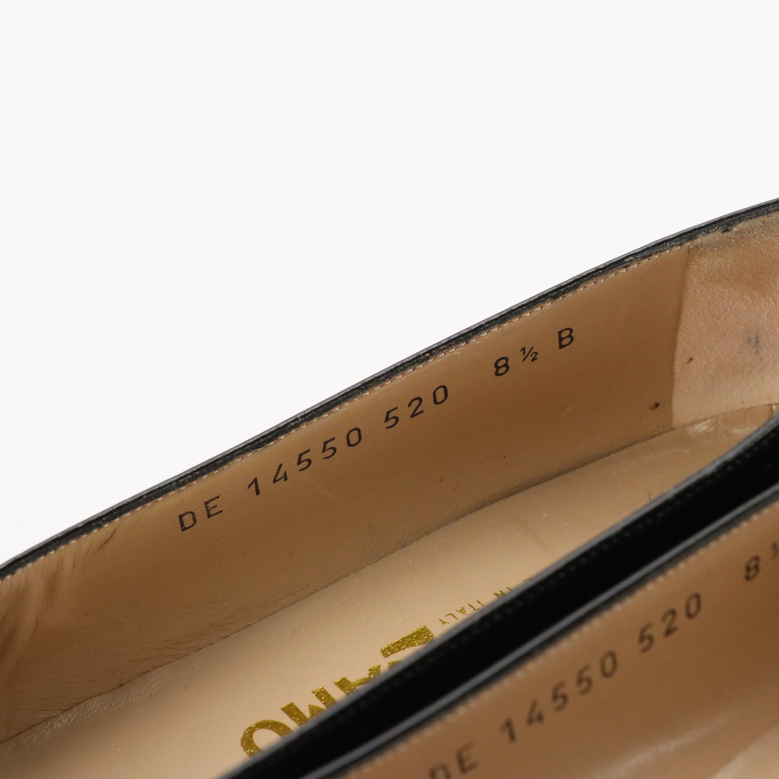 Salvatore Ferragamo Vara Leather Pumps and Black Patent Leather Pumps with Boxes