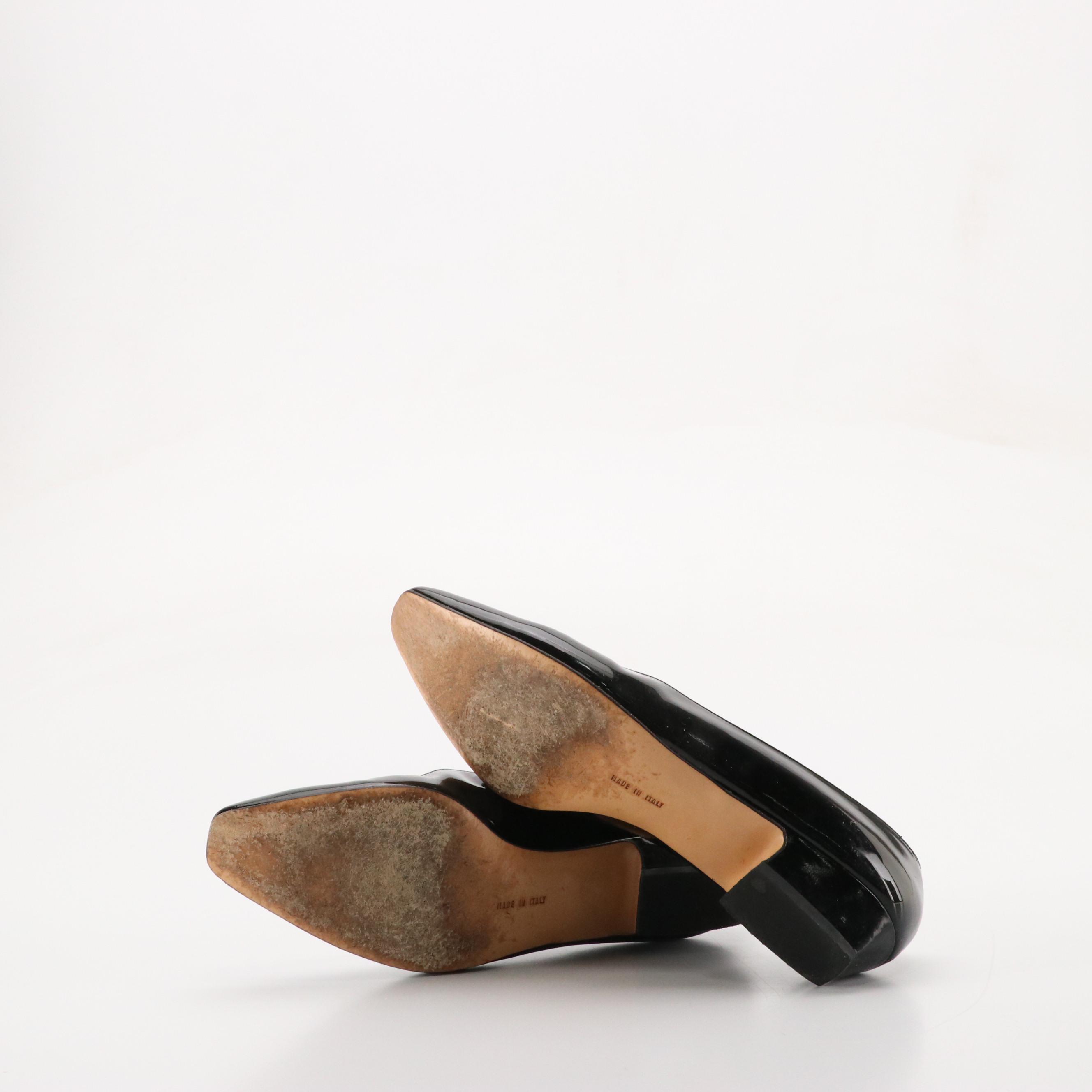 Salvatore Ferragamo Vara Leather Pumps and Black Patent Leather Pumps with Boxes