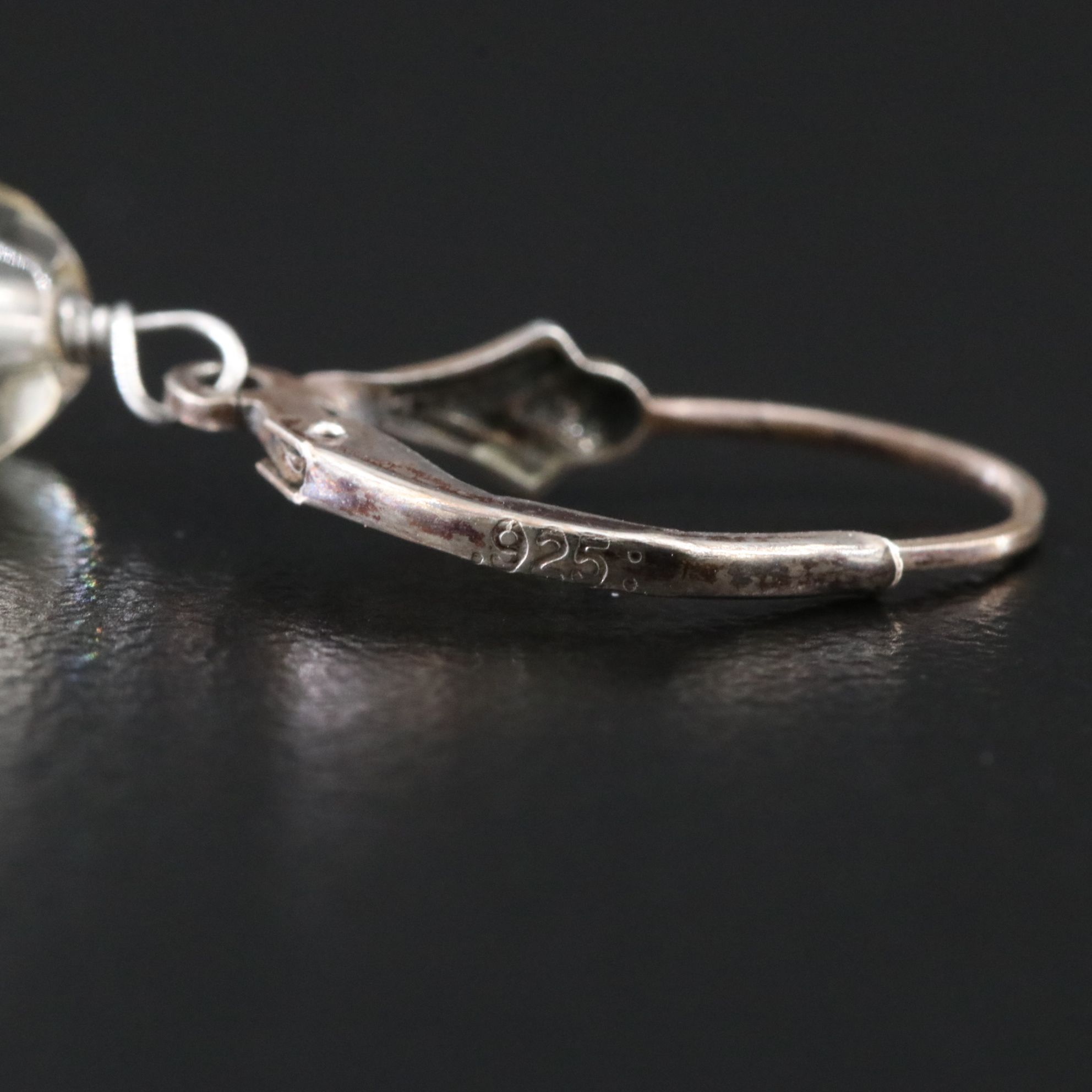 Sterling Pearl , Coral and Glass Chandelier Earrings