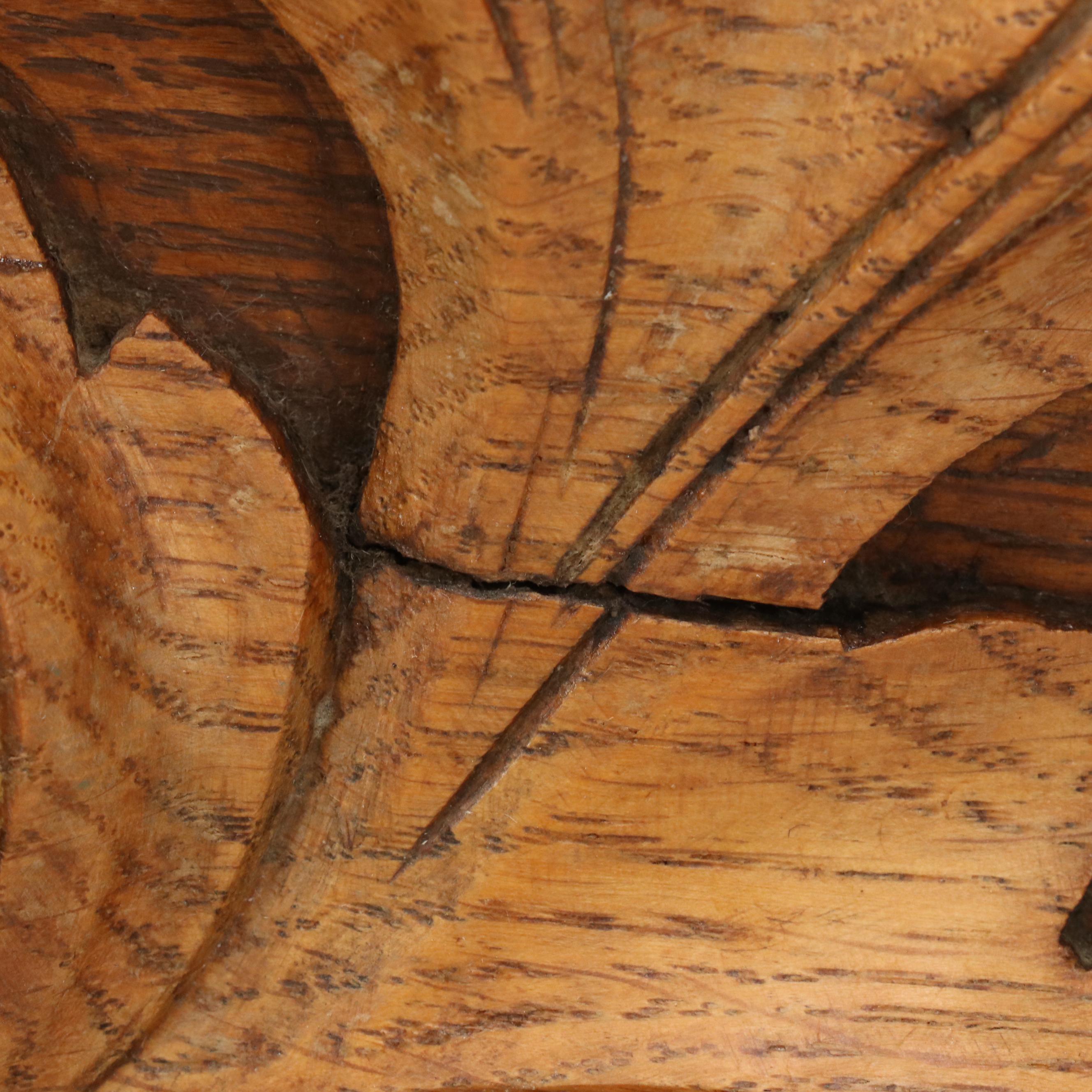 Hanging Carved Wood Panel with Acanthus Leave Motif