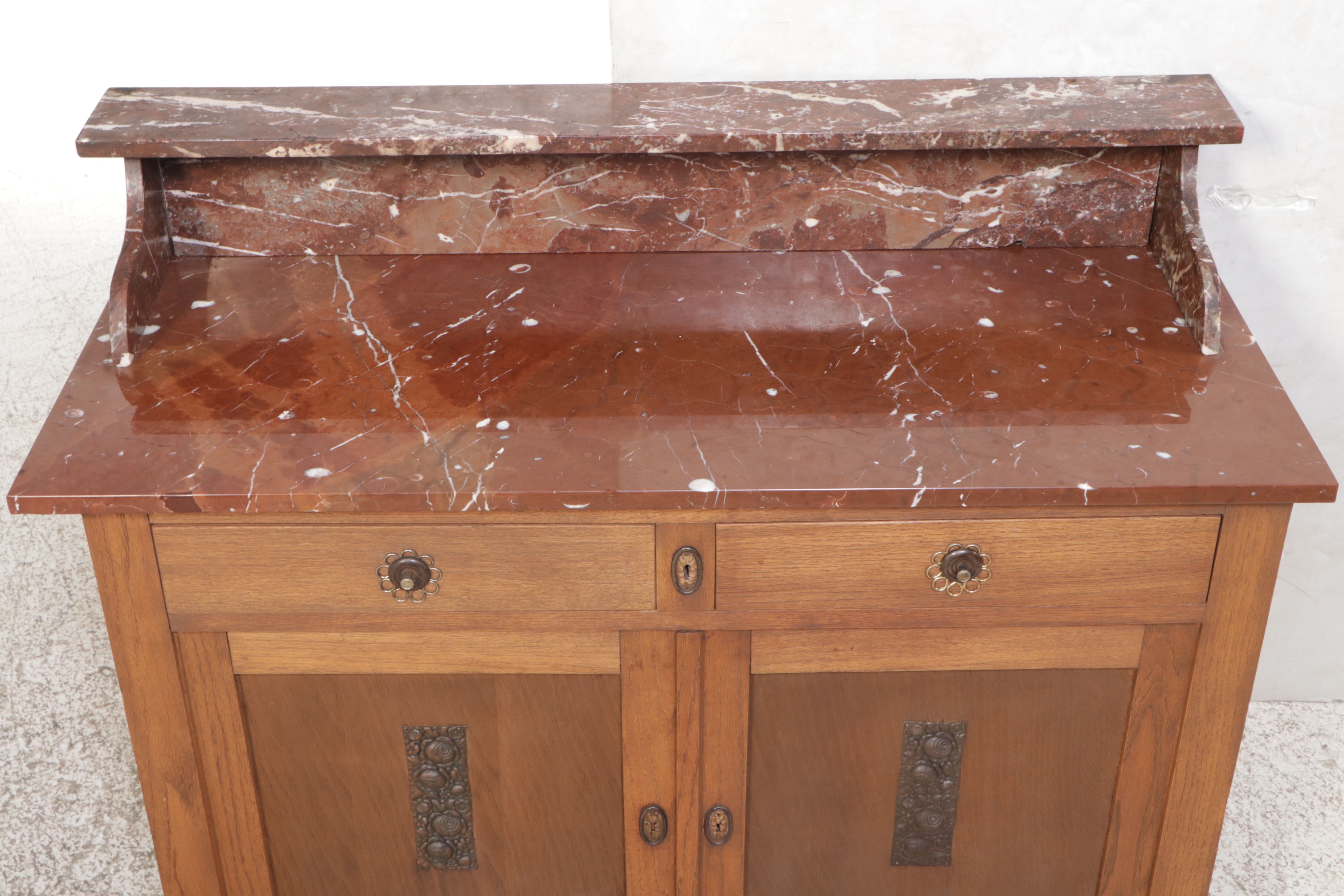 Walnut Marble-Top Washstand, Early to Mid-20th Century