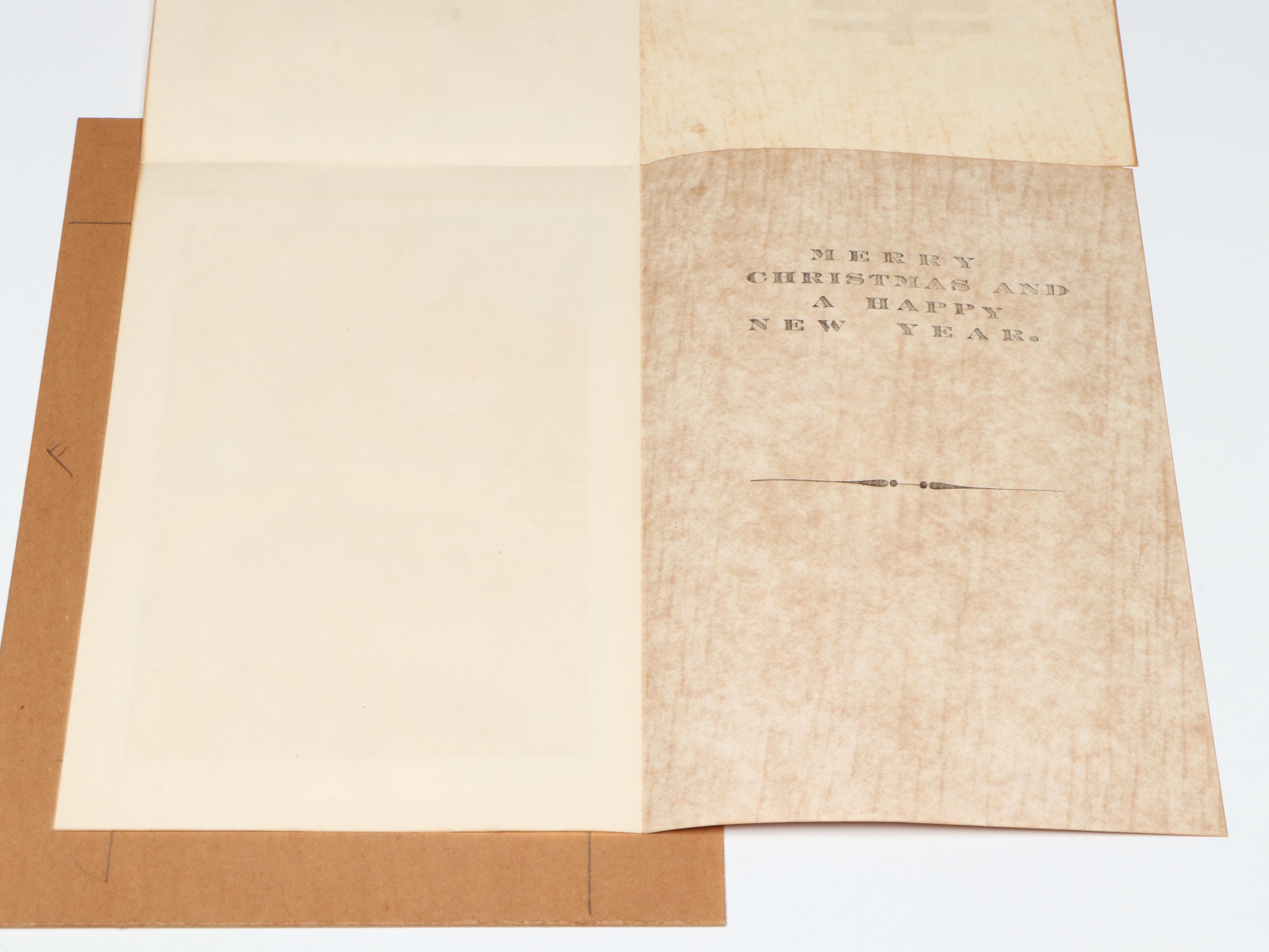 Paul Jacoulet Woodblock Christmas Card "Decembre, Japon," 1953