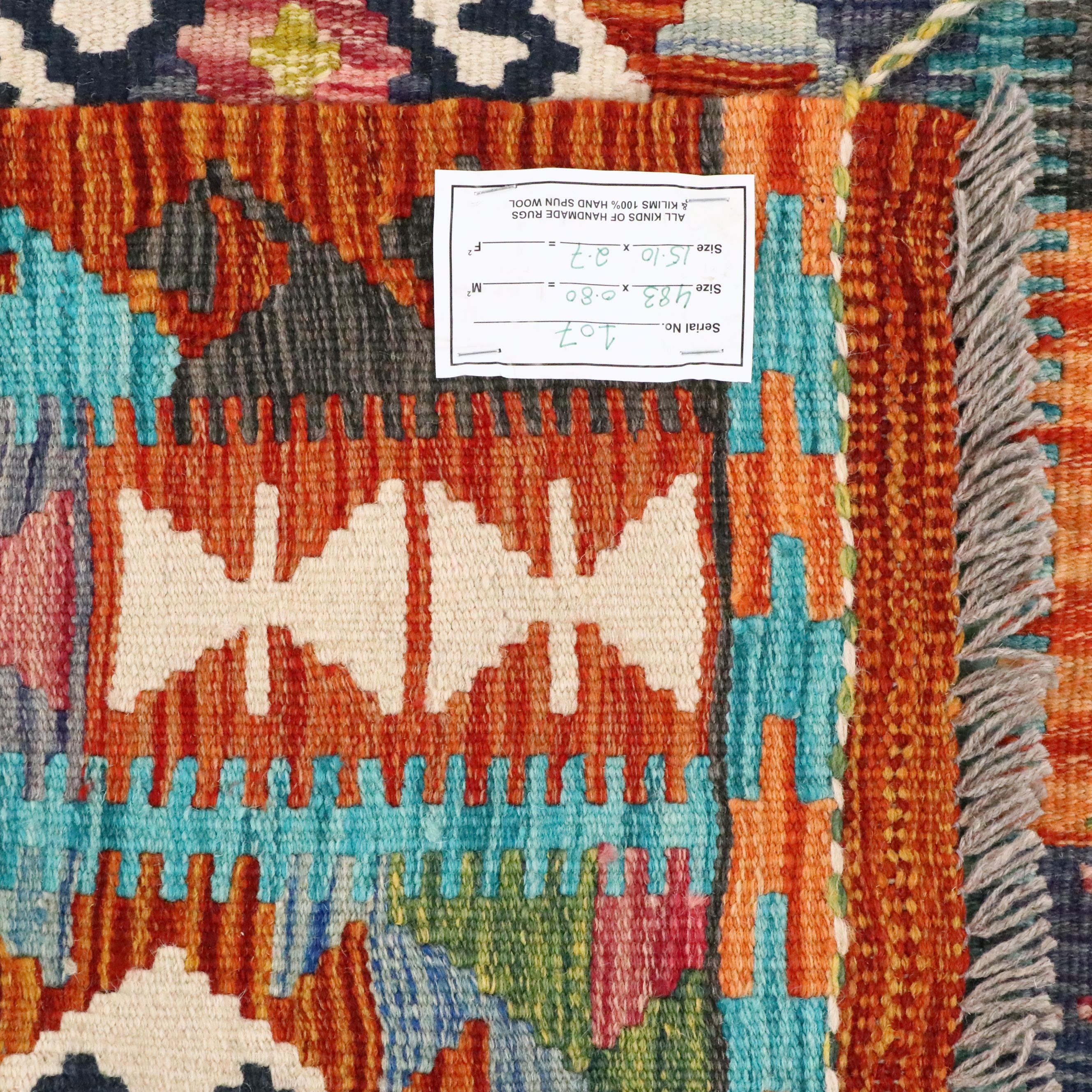 2'9 x 15'11 Handwoven Pakistani Kilim Carpet Runner