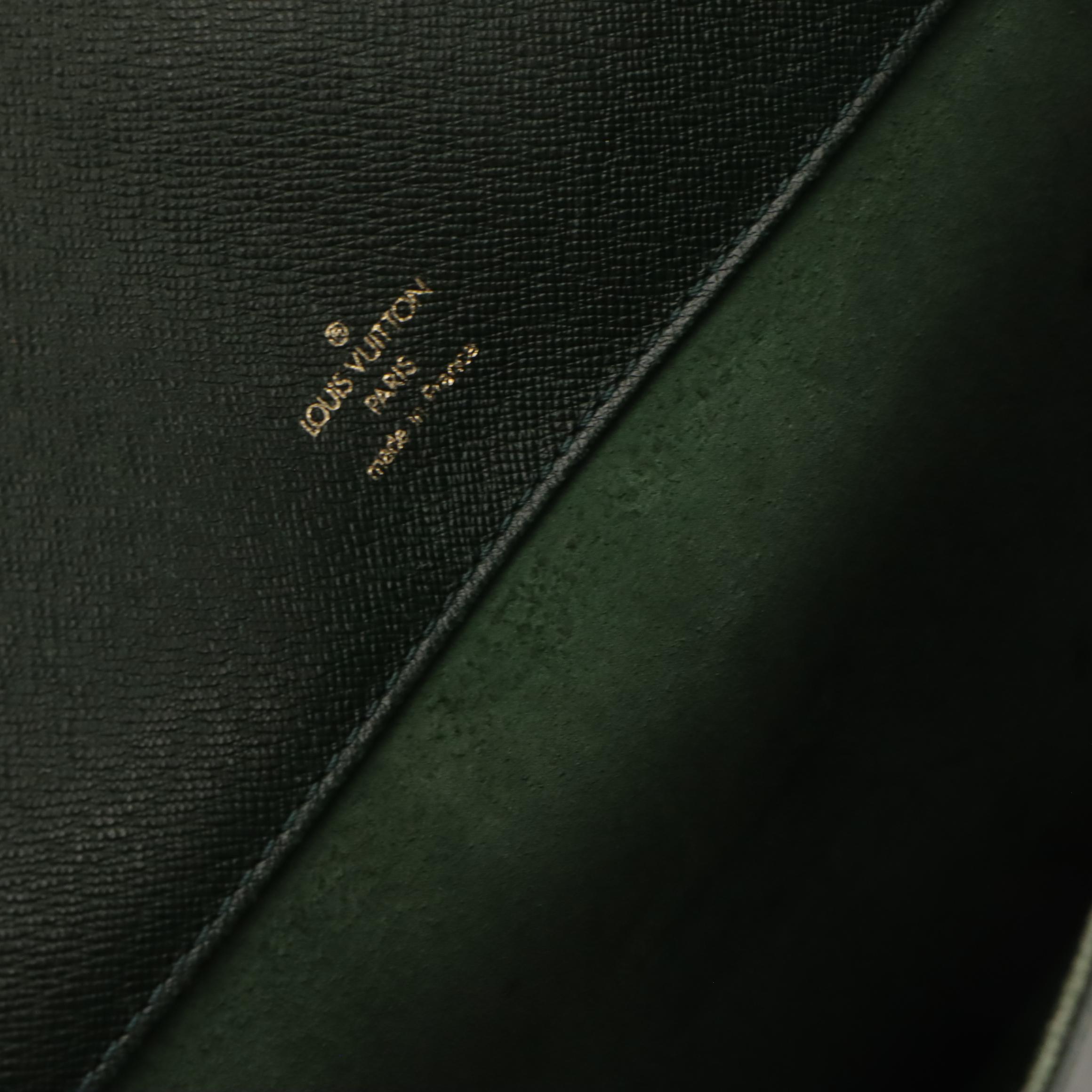Louis Vuitton Serviette Kourad Briefcase in Dark Green Taïga Leather