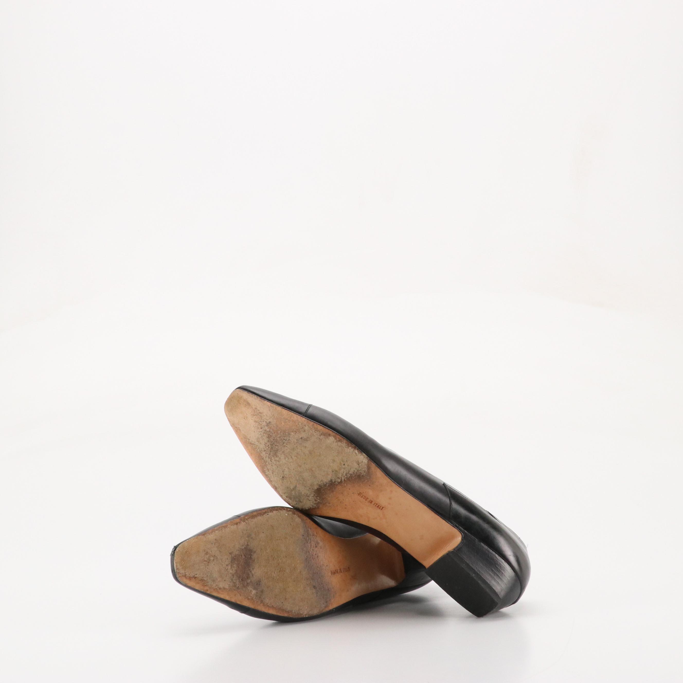 Salvatore Ferragamo Vintage Low-Heeled Leather Shoes in Boxes