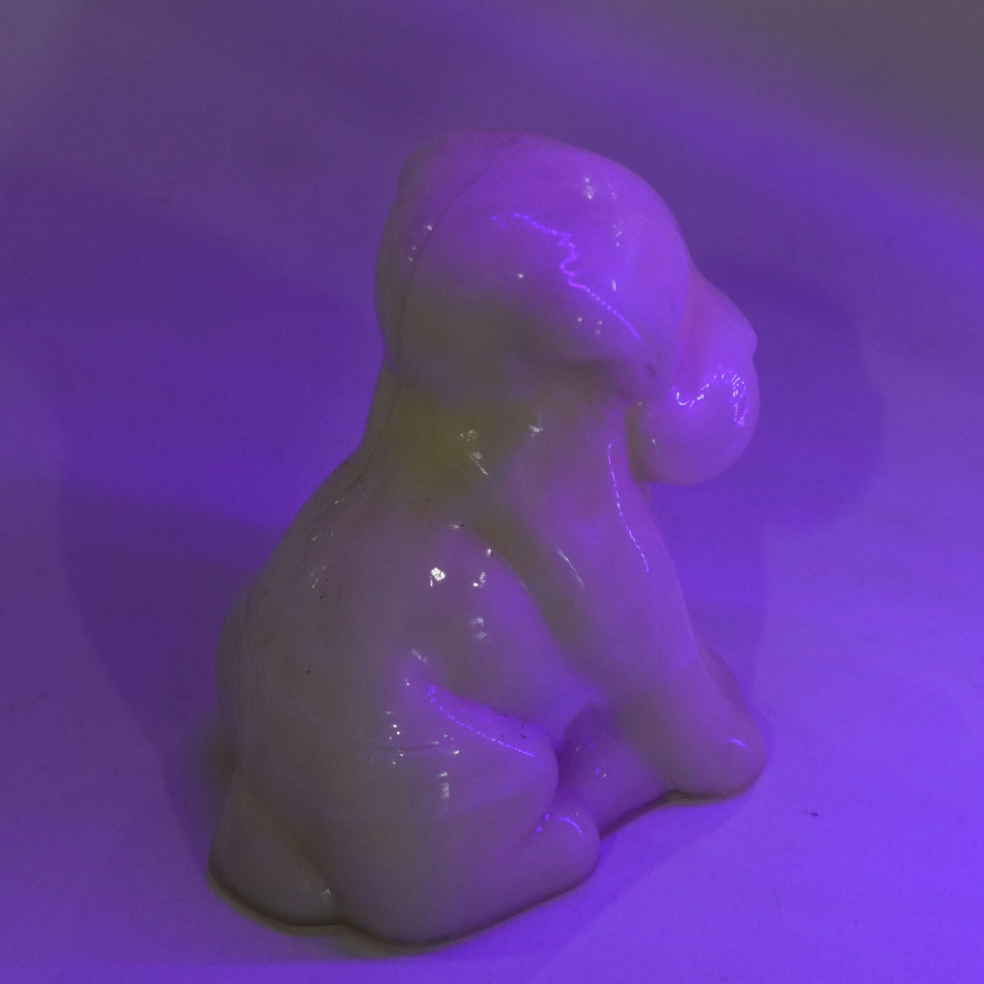 Uranium Glass Degenhart "Pooch" and Shoes Featured In Pastel Glass Collection