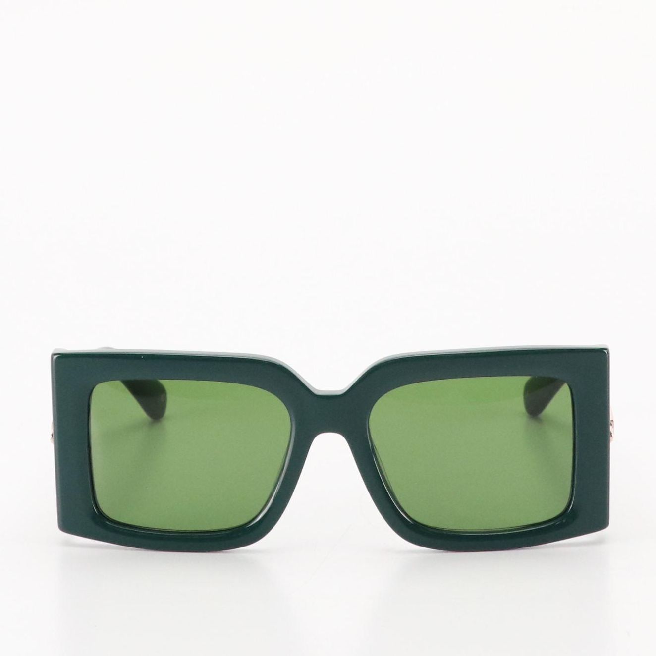 Salvatore Ferragamo SF2032S Green Square Frame and Lens Sunglasses w/ Case & Box