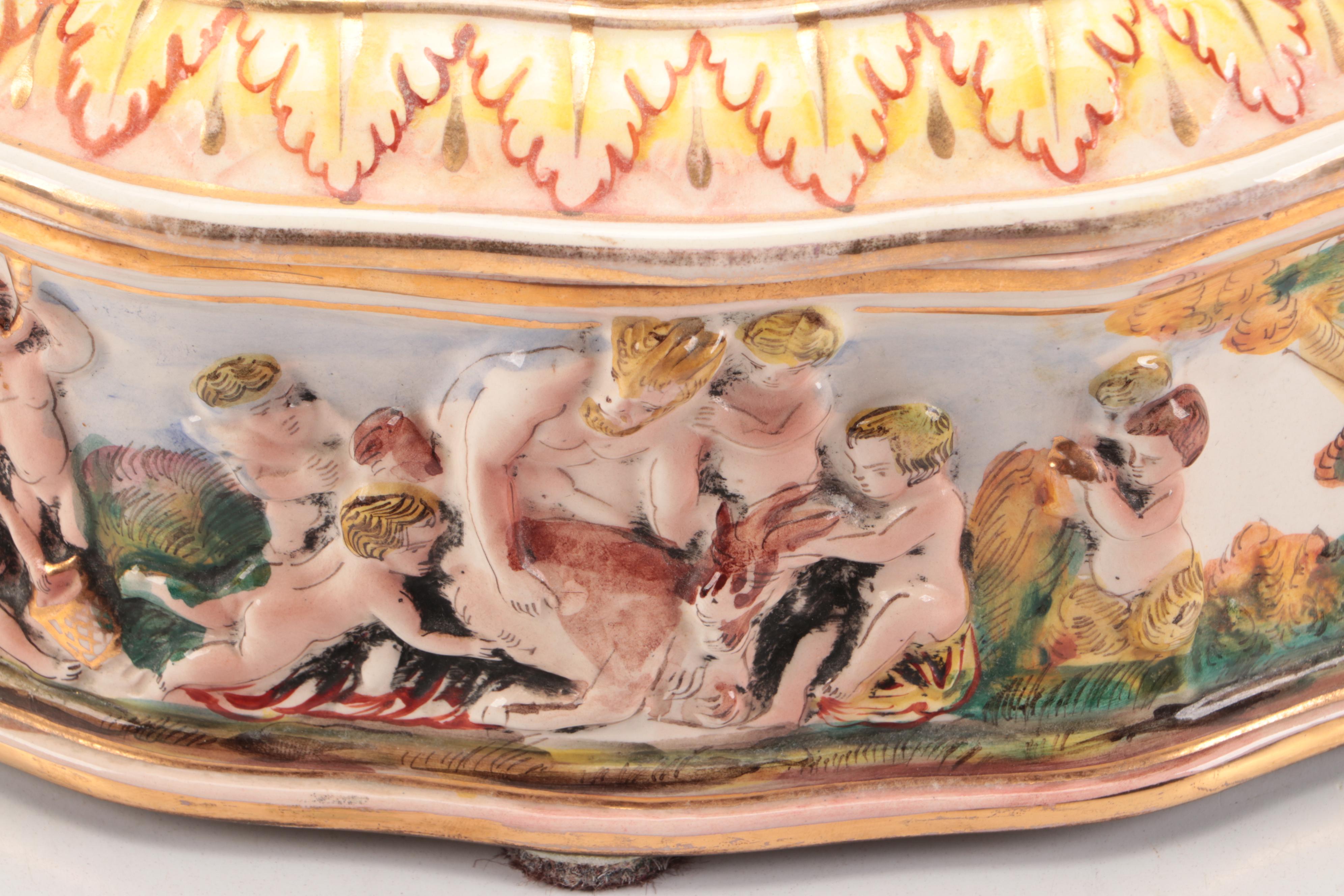 Capodimonte Molded Porcelain Covered Tureen