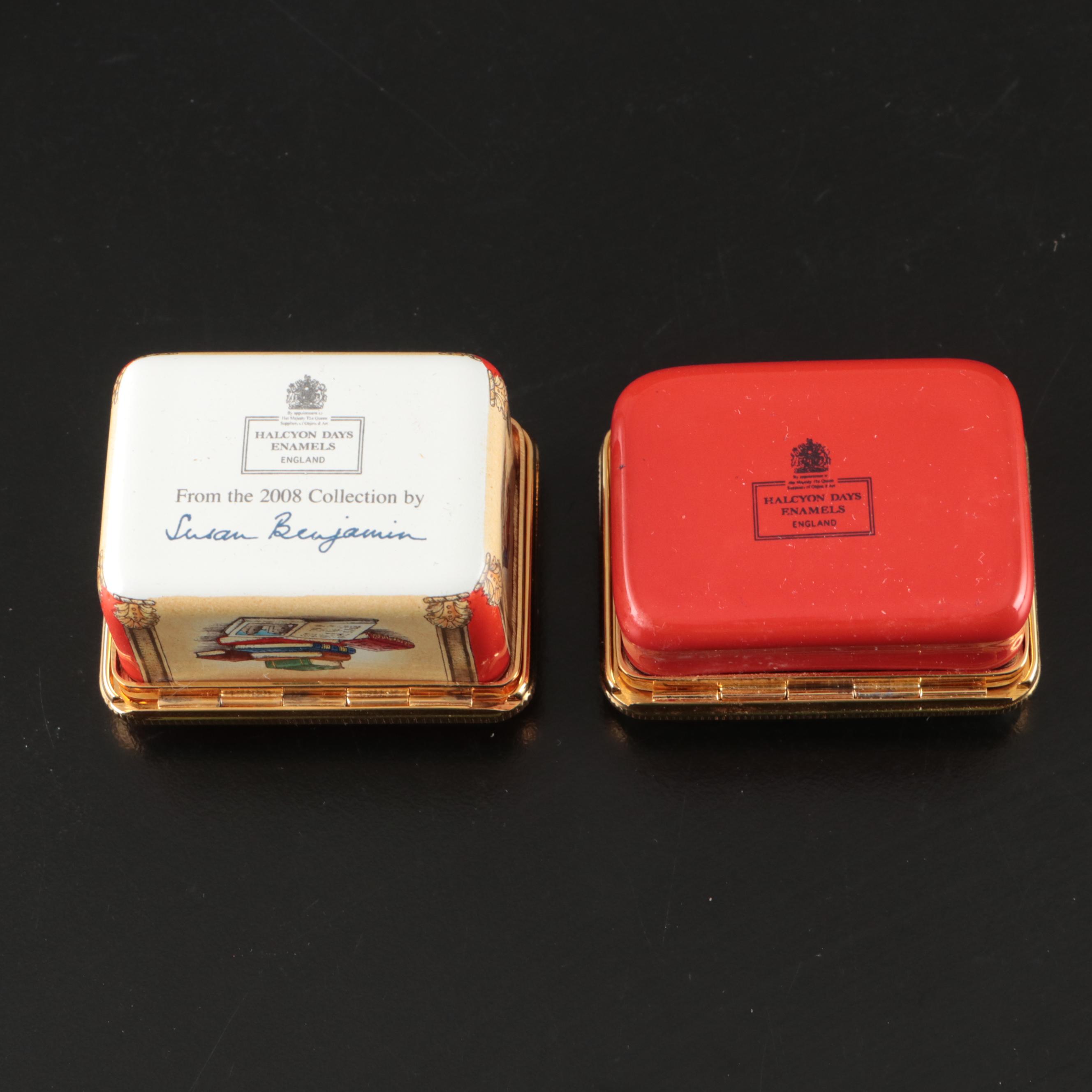 English Halcyon Days Limited Edition Enamel Decorative Boxes