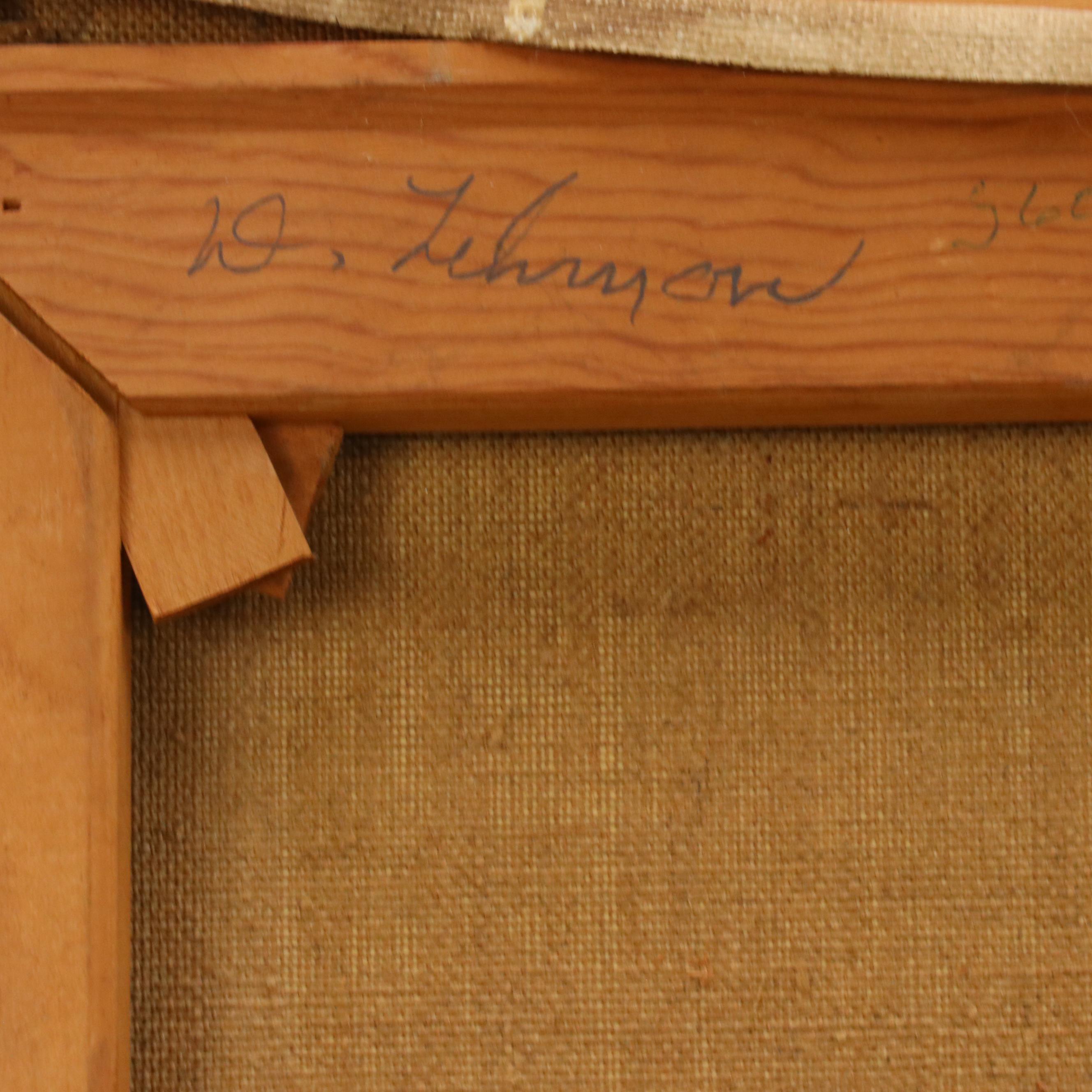 M. Vannetti Landscape Oil Painting with Figures in Front of Architectural Ruins