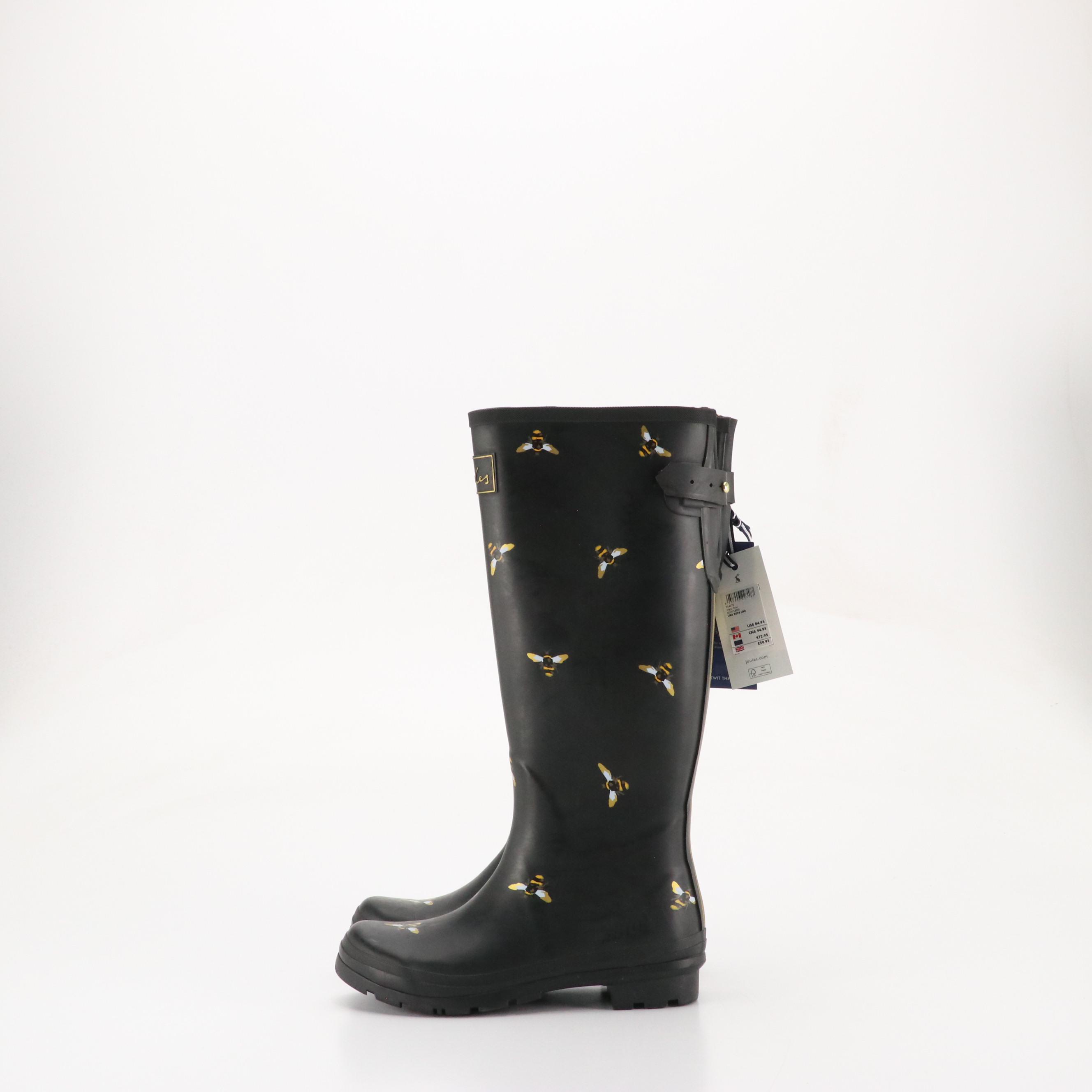 Tory Burch Marlene Leather Riding Boots and Joules Welly Bee Print Rain Boots