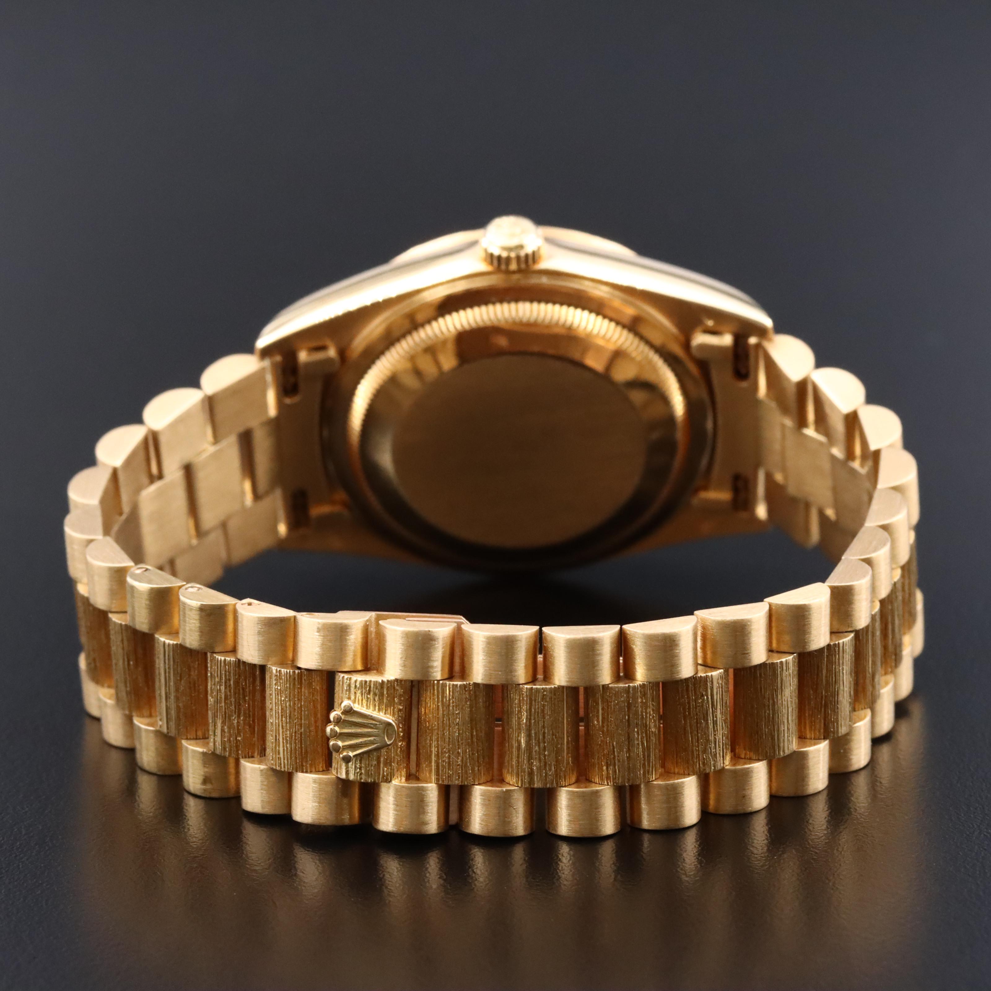 Rolex Day-Date 18248 18K Gold Custom Diamond Watch c.1991