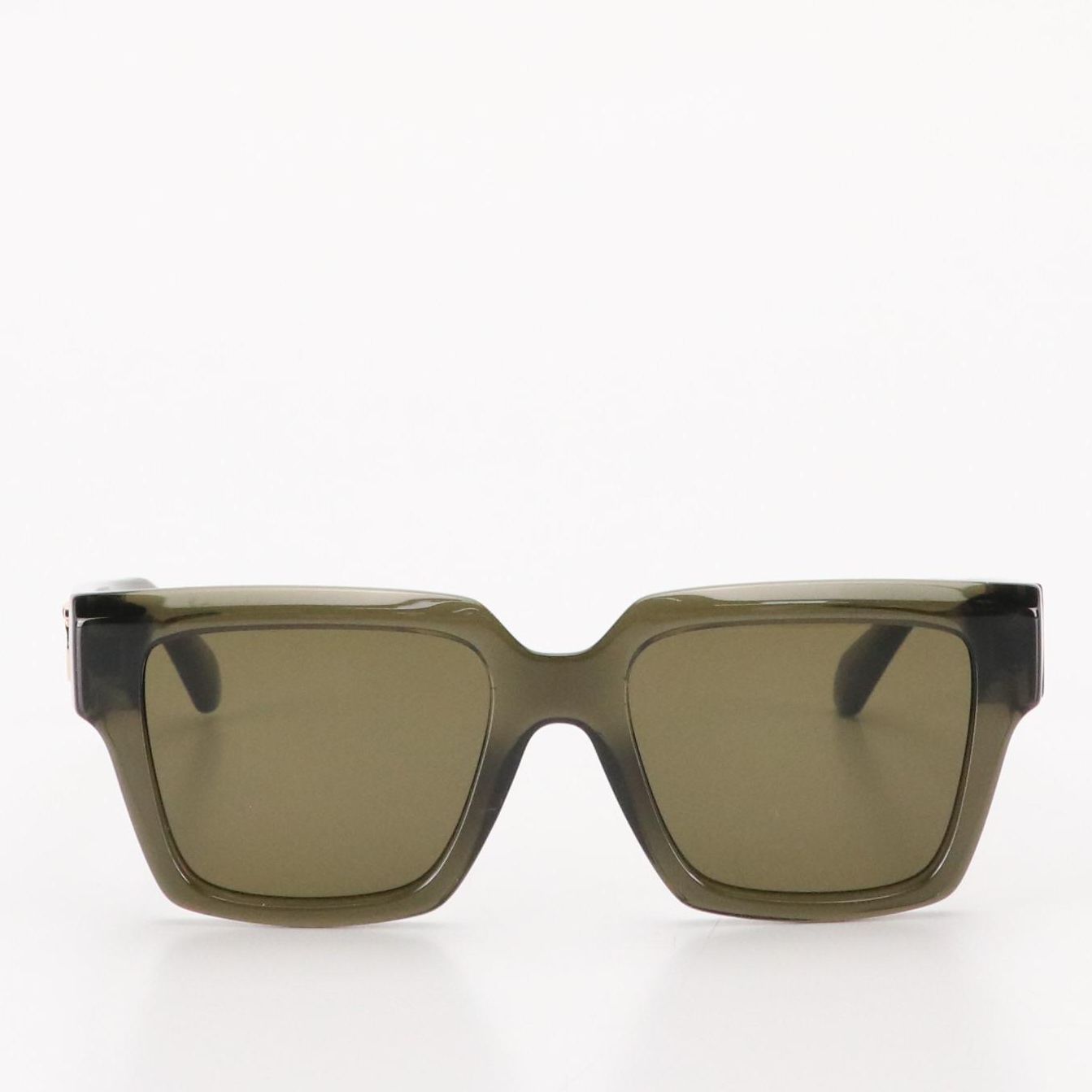 Salvatore Ferragamo SF2014S Transparent Khaki Square Sunglasses W/ Case & Box