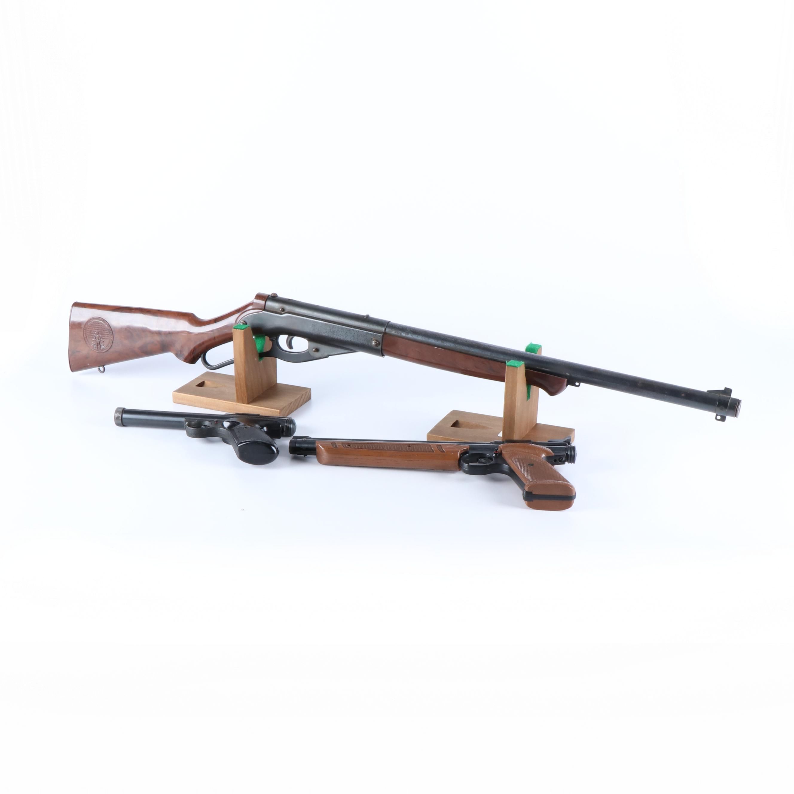 Two Crosman Air Pistols and a Vintage Daisy Defender Model 141