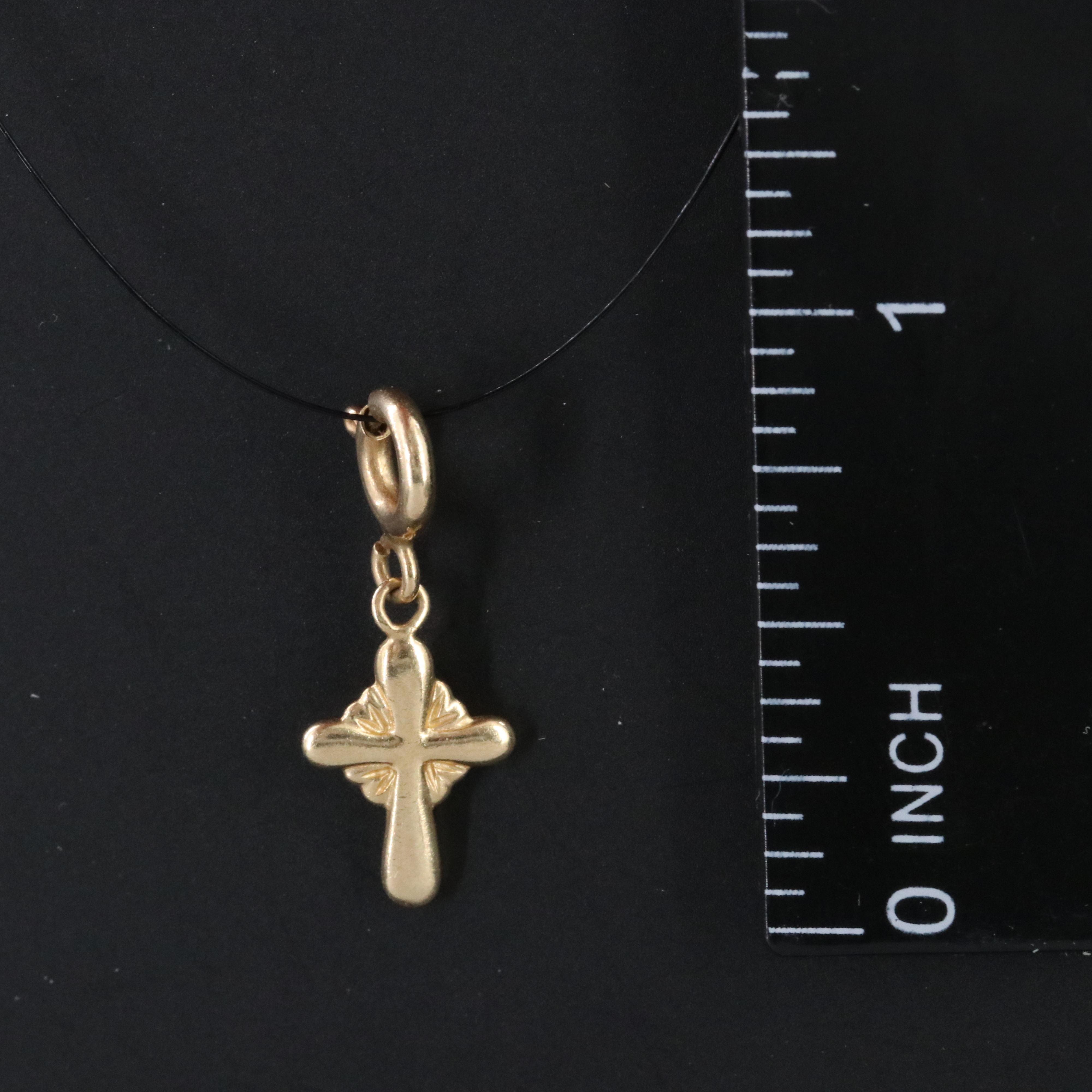 14K Cross Charm Pendant