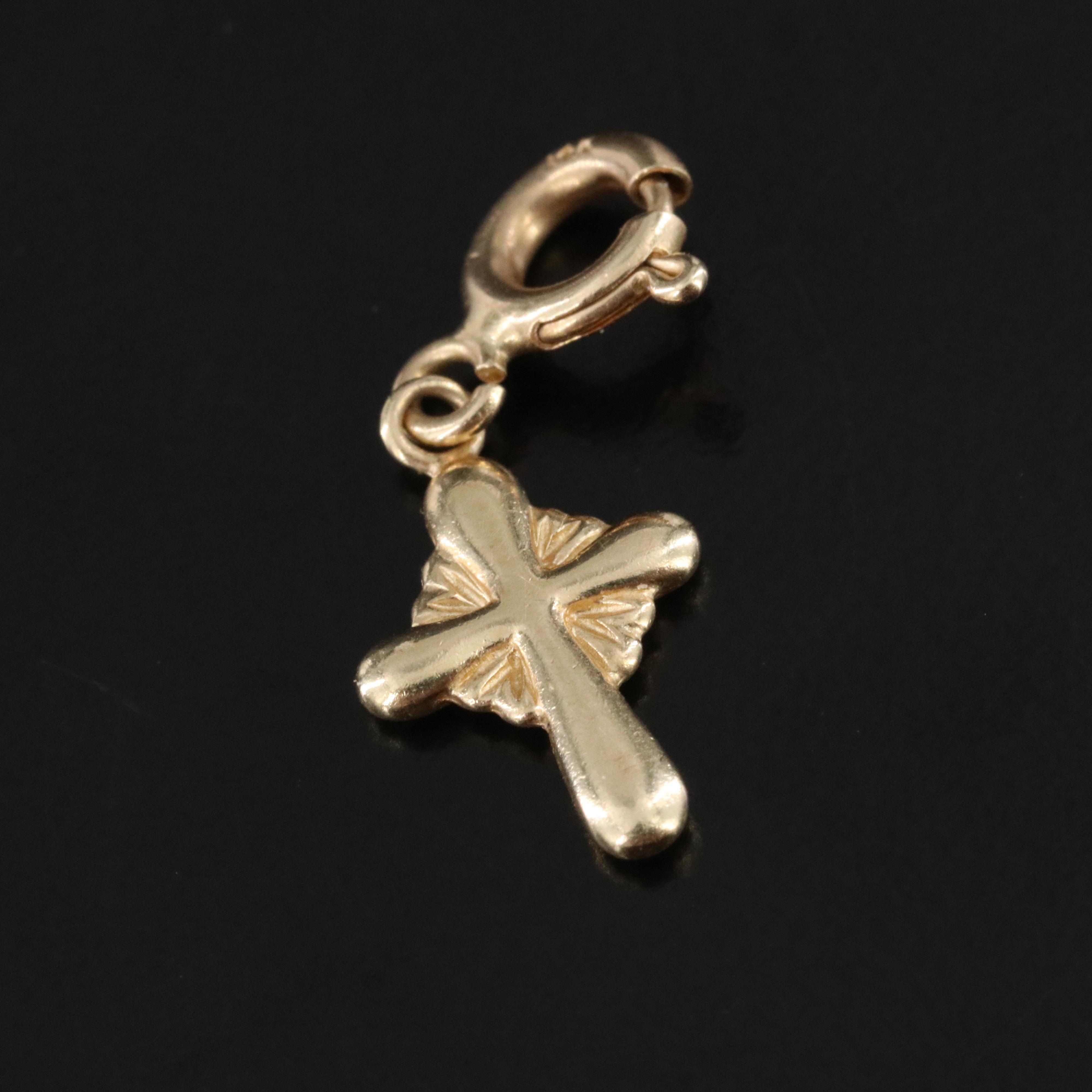 14K Cross Charm Pendant