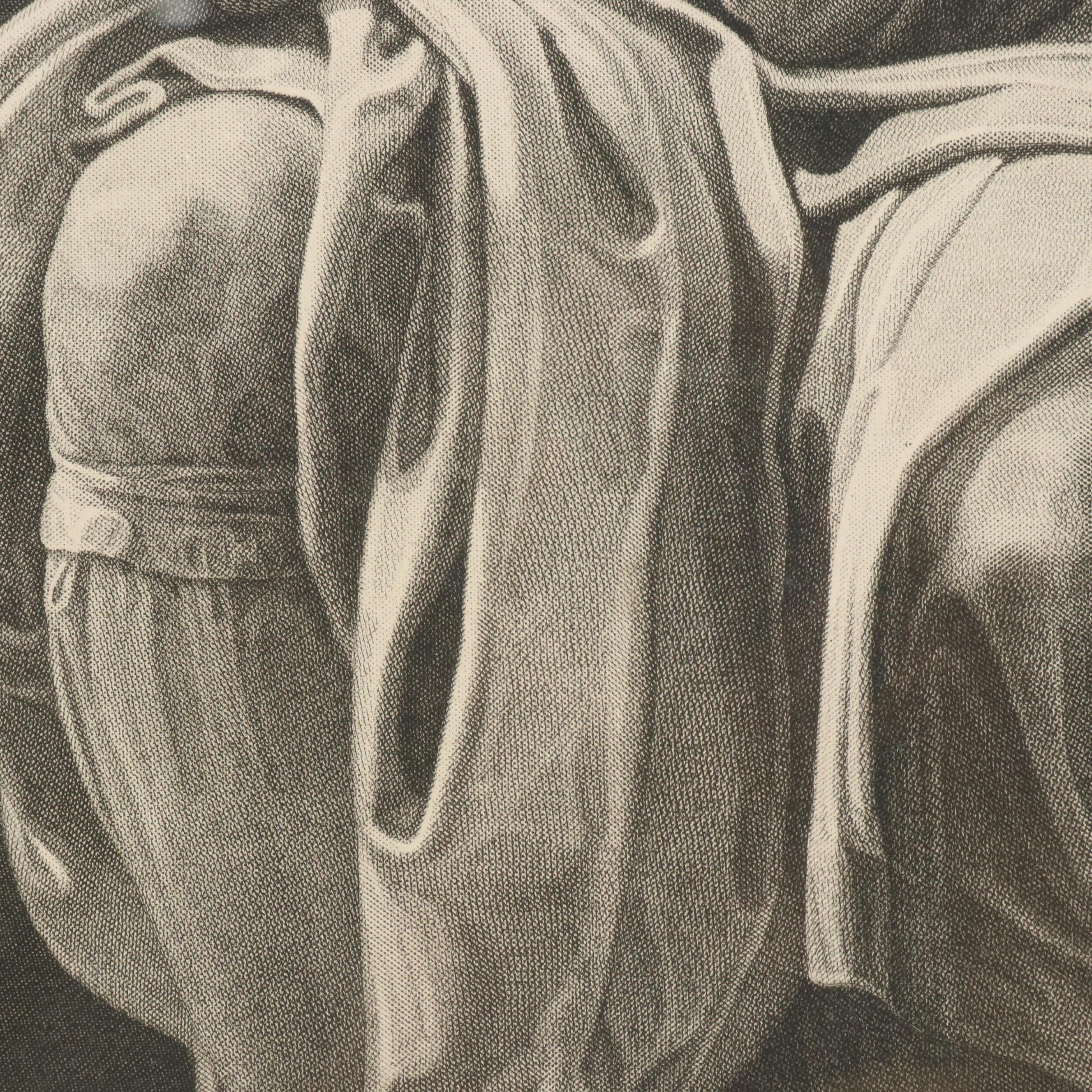 Copper Plate Engraving after Michelangelo "Moses," Circa 1887