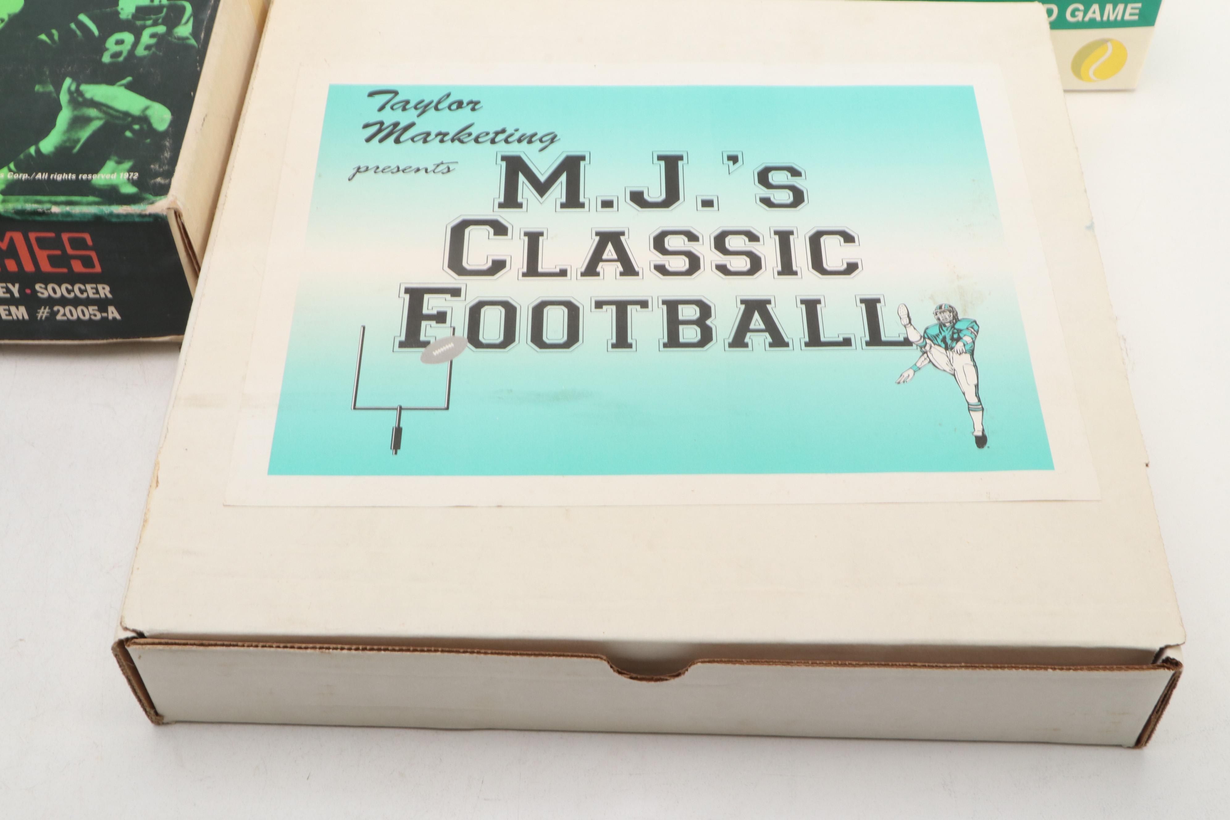 "Fast Football", "Parlor Tennis", and Other Sports Themed Board Games