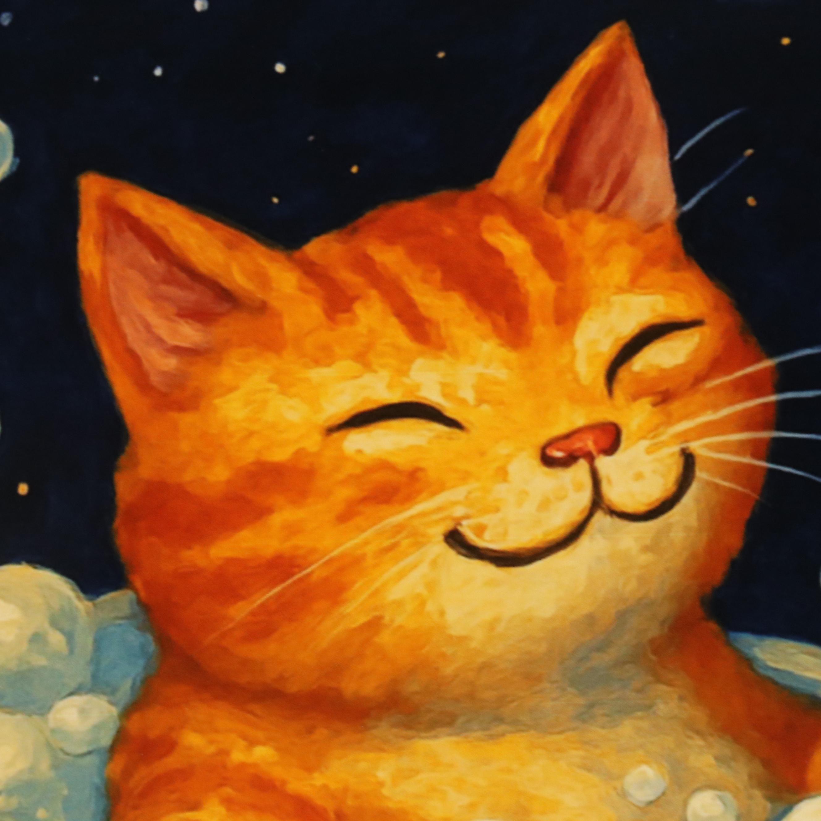 Cat in Bathtub Giclée on Paper "Kosmic Kitty," 2025