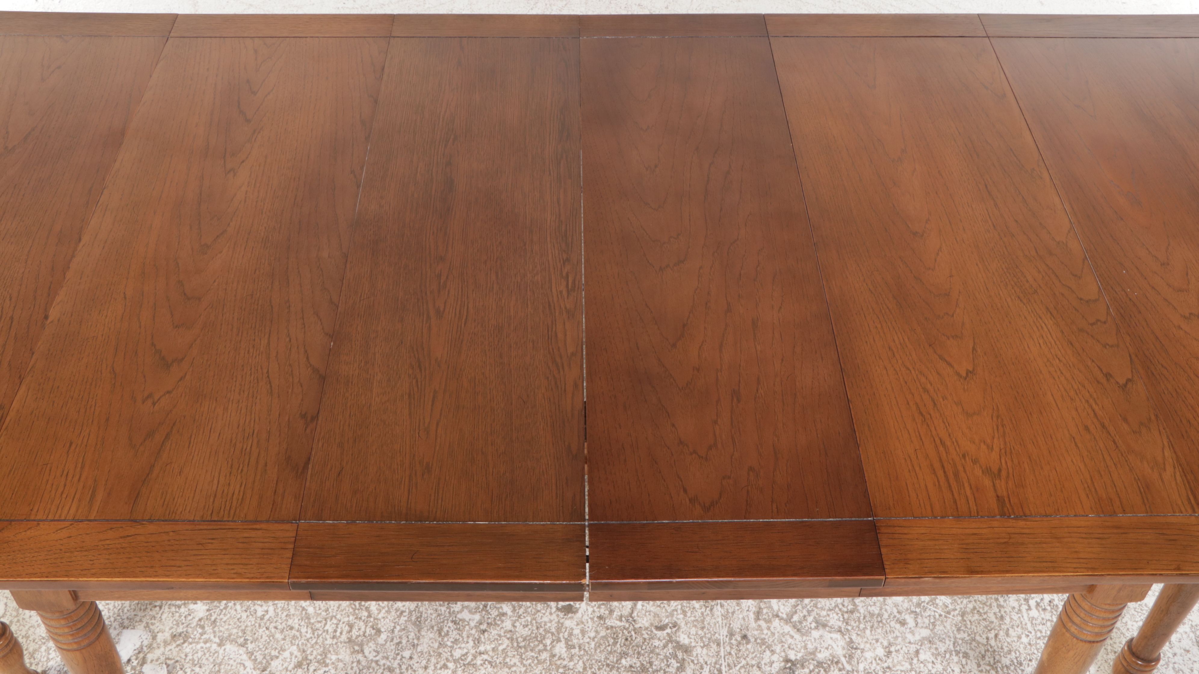 Nine Piece Colonial Style Dining Set with Ladderback and Rush Seat Chairs