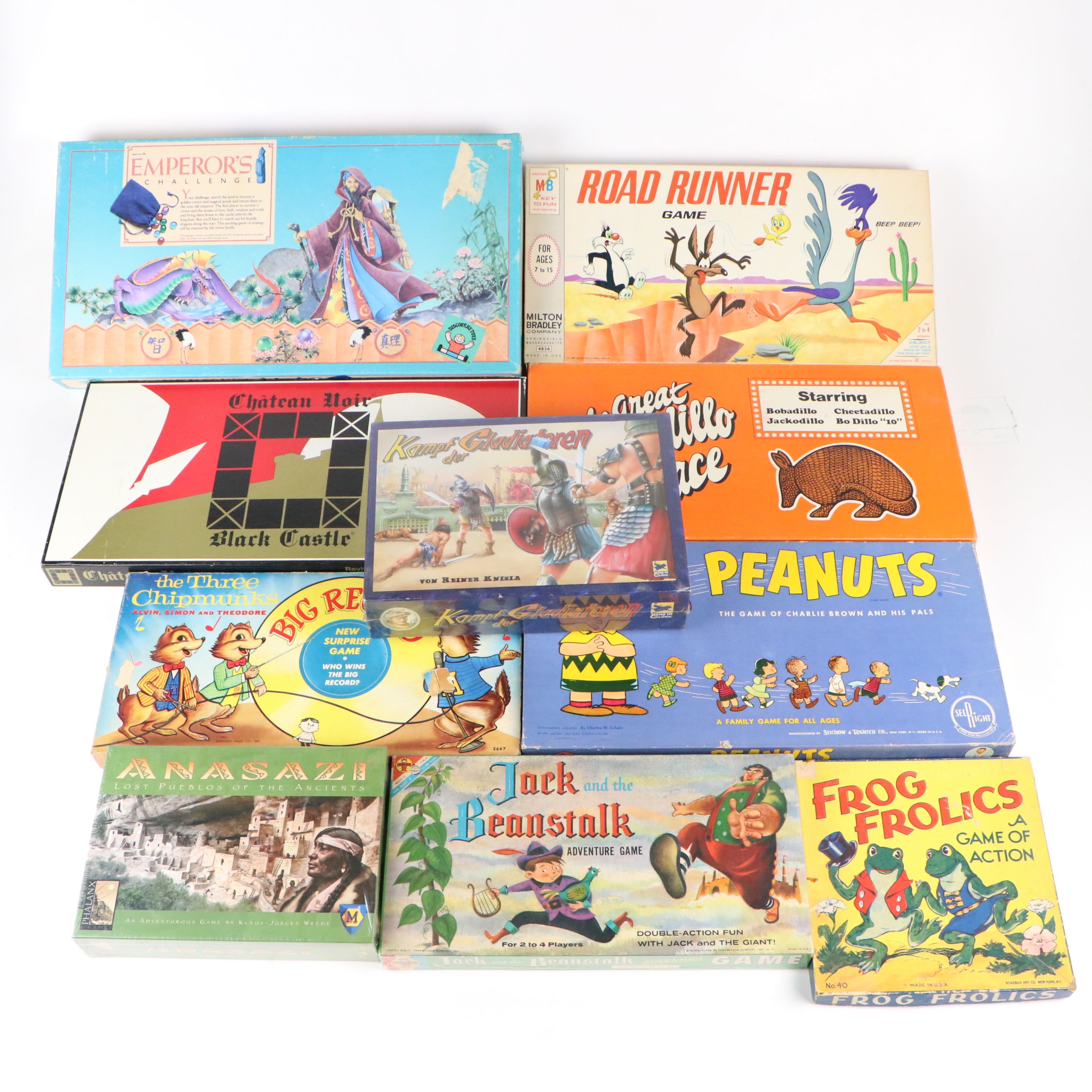 "Frog Frolics", "Peanuts", "Road Runner", and More Board Games