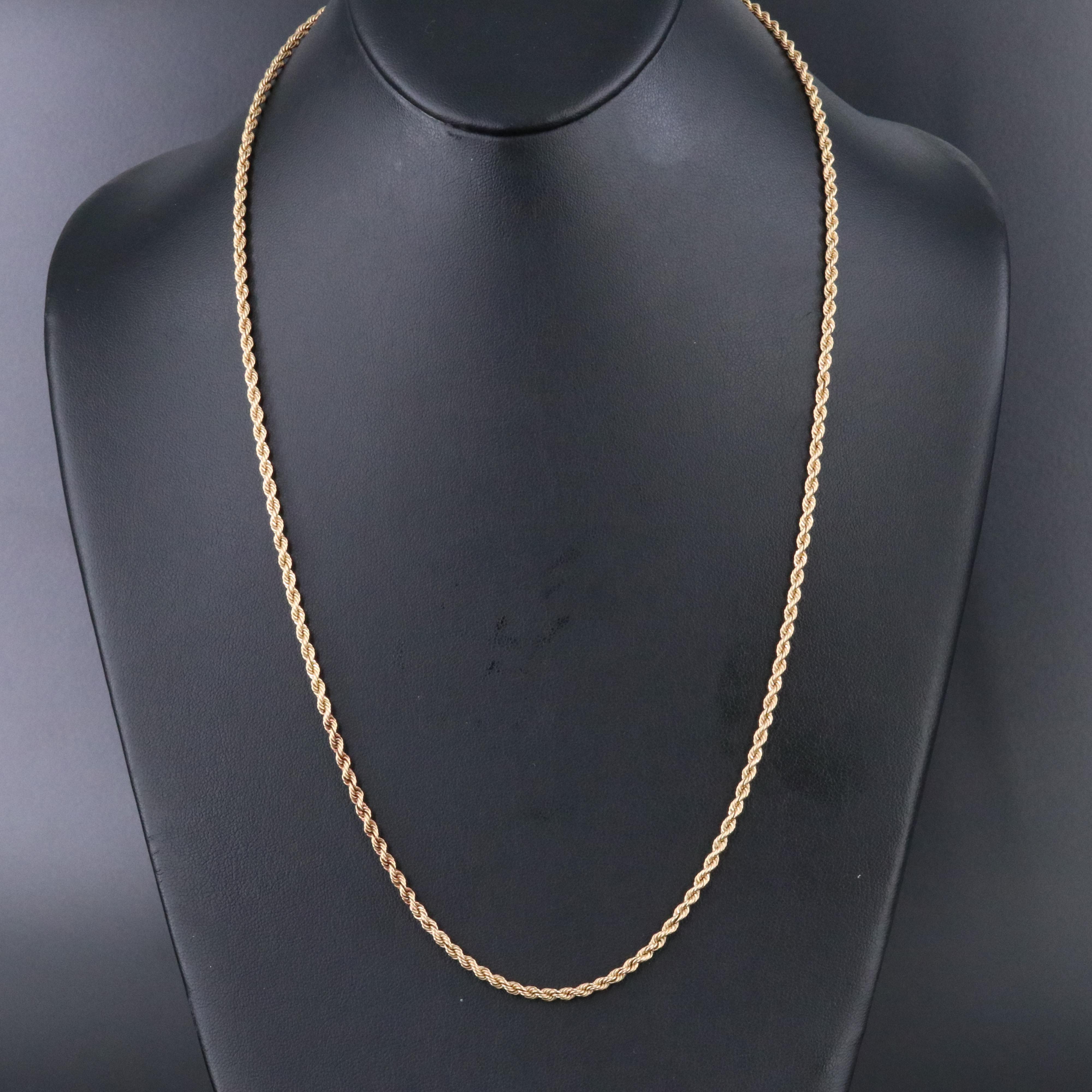 14K Braided Rope Chain Necklace