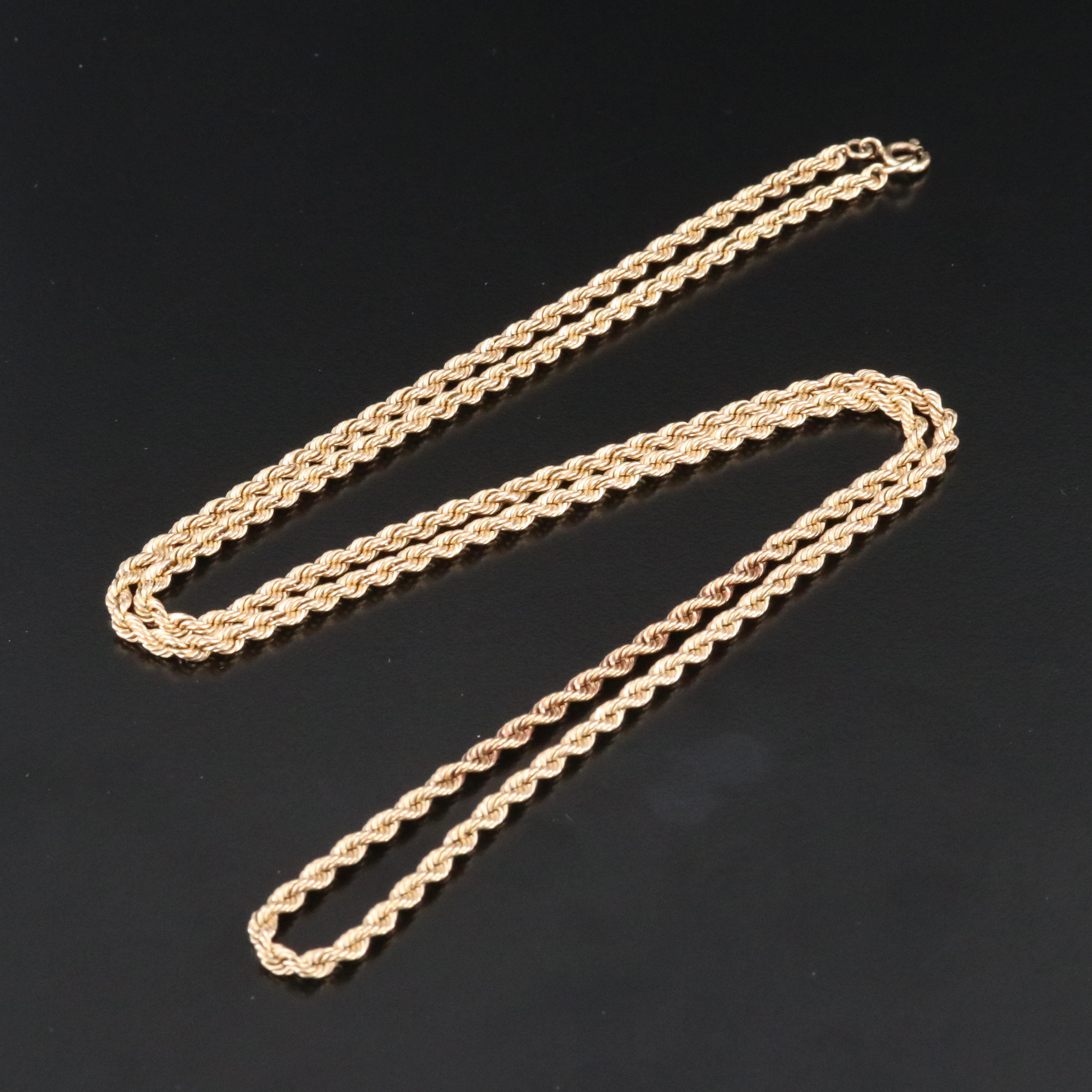 14K Braided Rope Chain Necklace