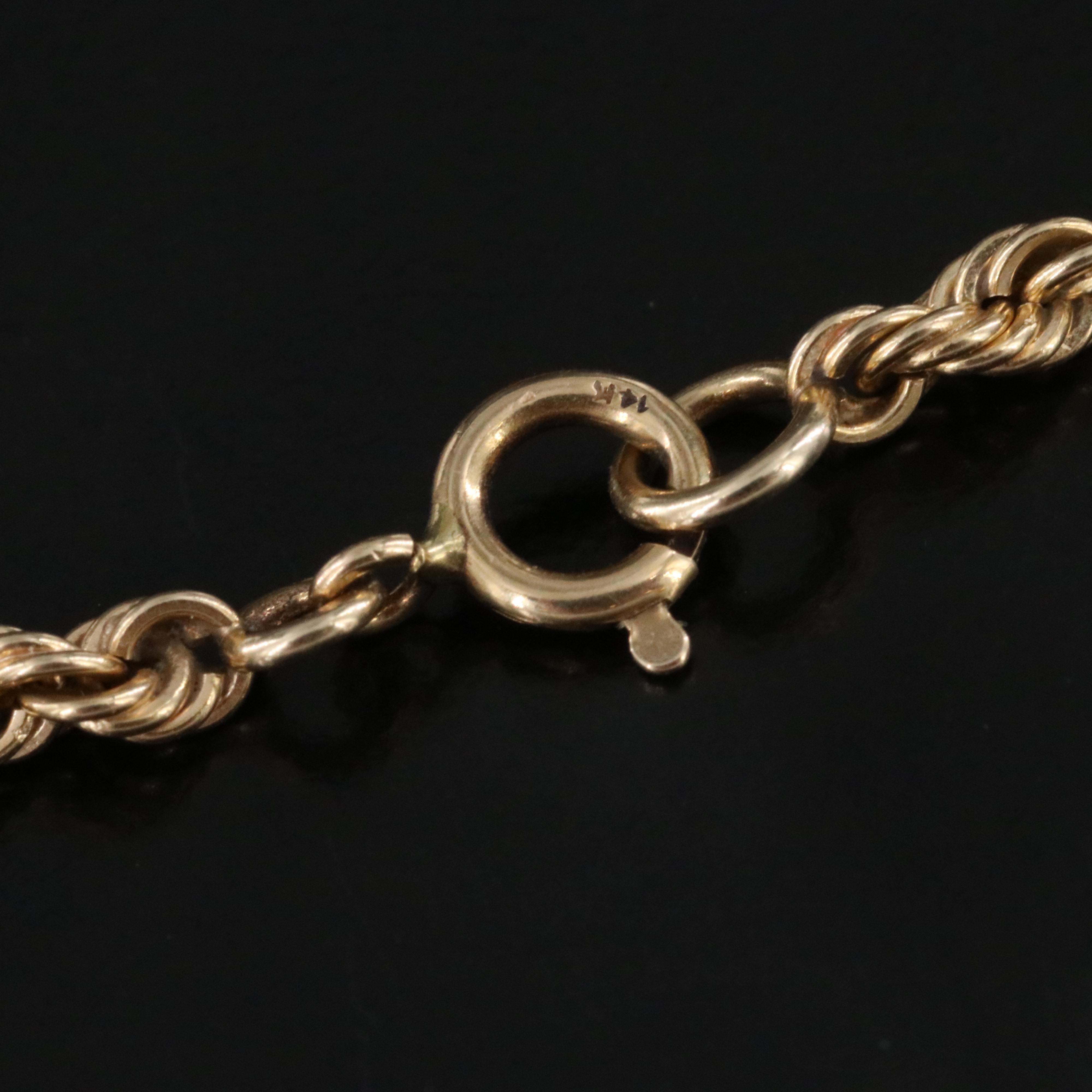 14K Braided Rope Chain Necklace