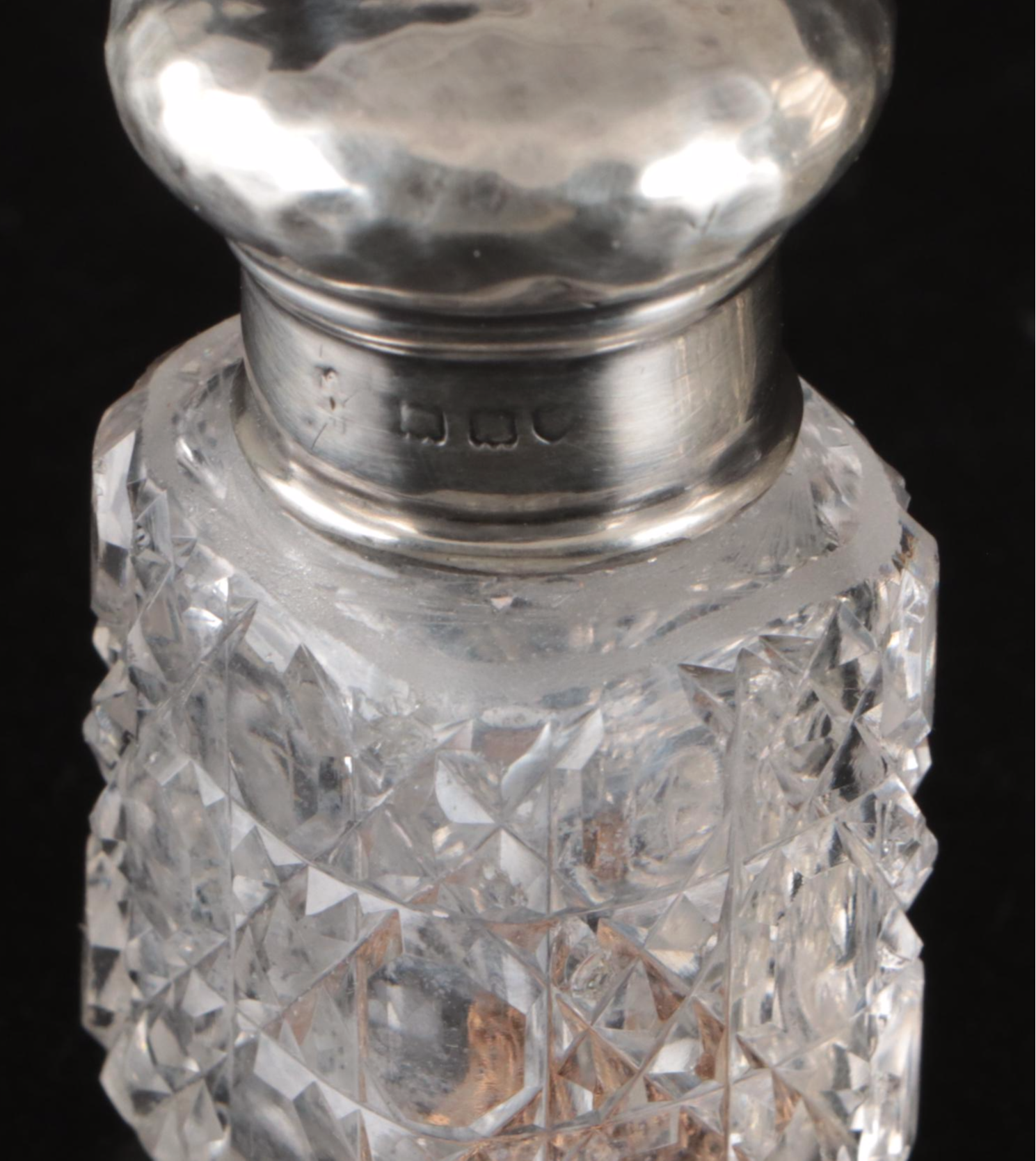 Birmingham Sterling and Cut Glass Dresser Jars and Other Vanity Items