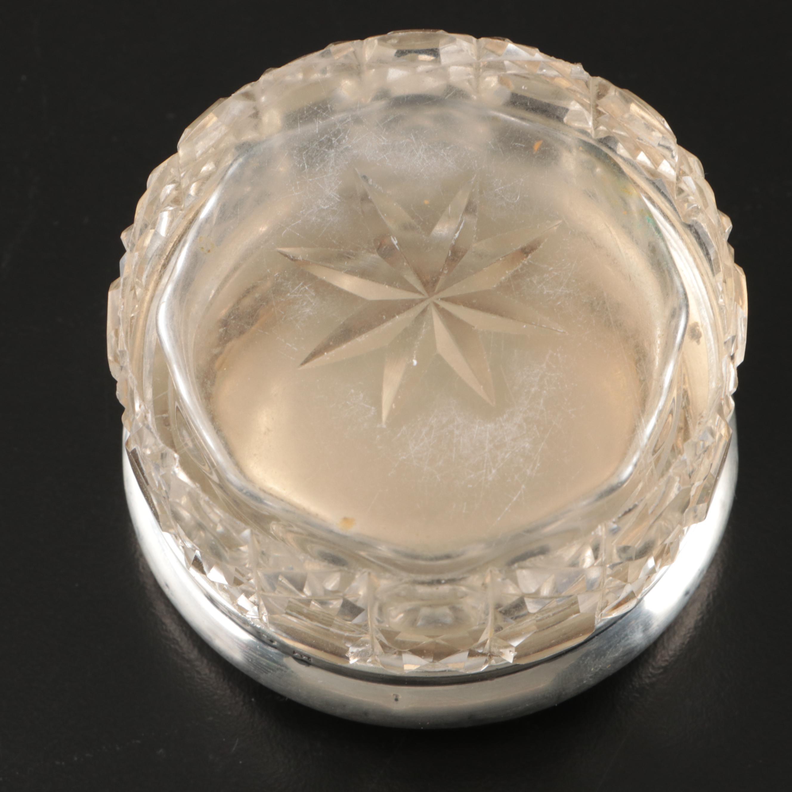 Birmingham Sterling and Cut Glass Dresser Jars and Other Vanity Items