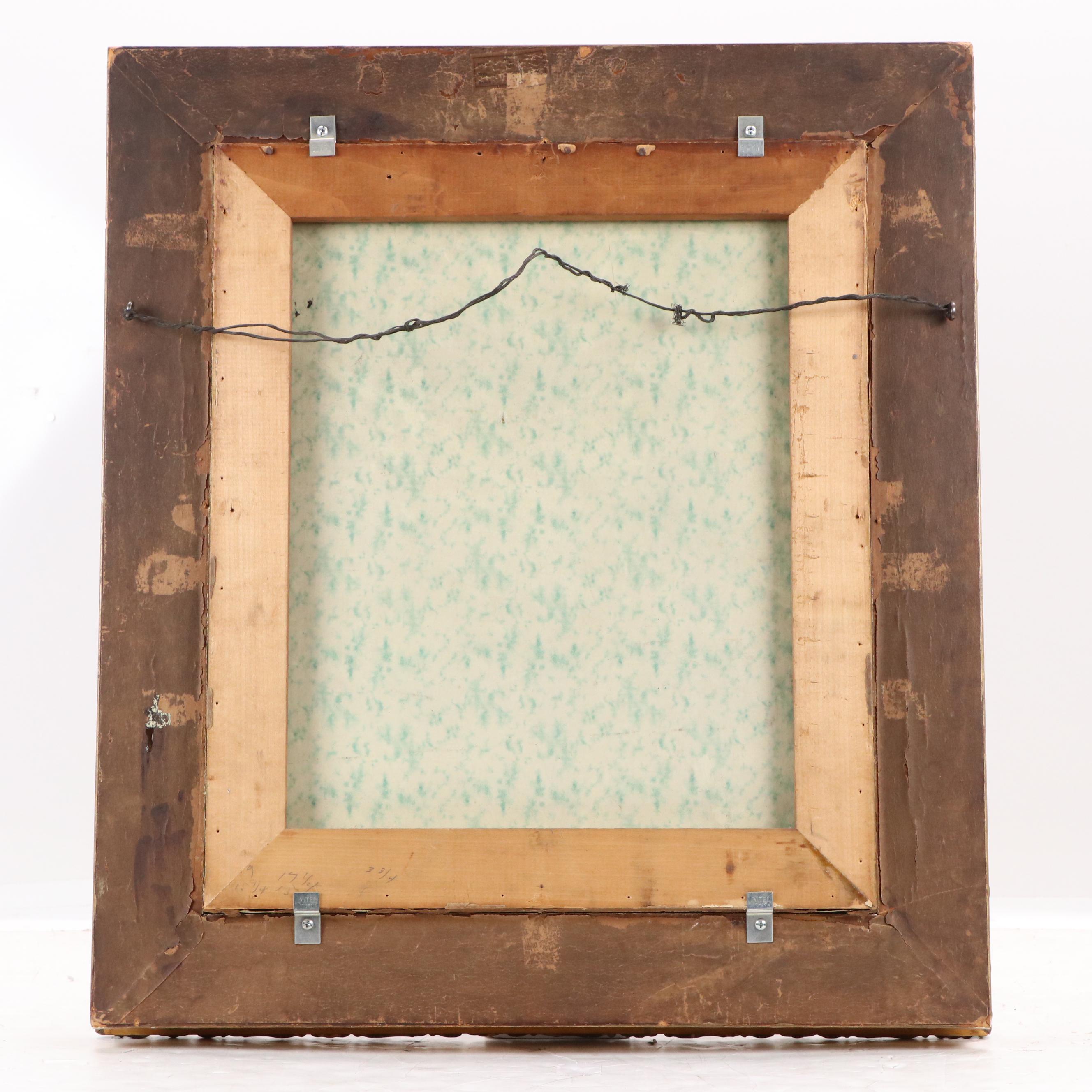 Farmyard Genre Oil Painting of Sheepfold Scene, Late 19th or Early 20th Century