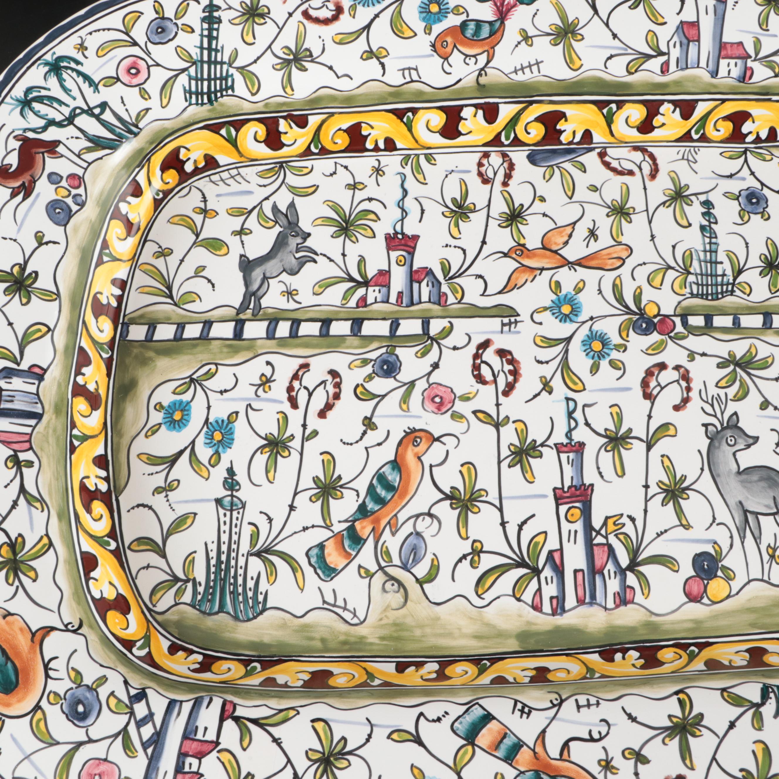 Williams-Sonoma Nazari Majolica  Hand Painted Serving Platter