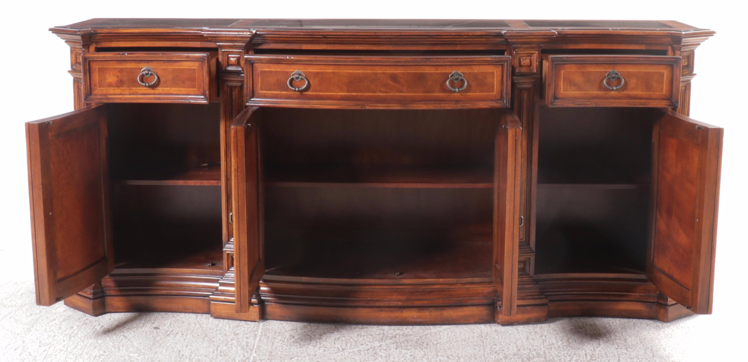 Fine Furniture Mahogany Credenza with Marble Inlay Top