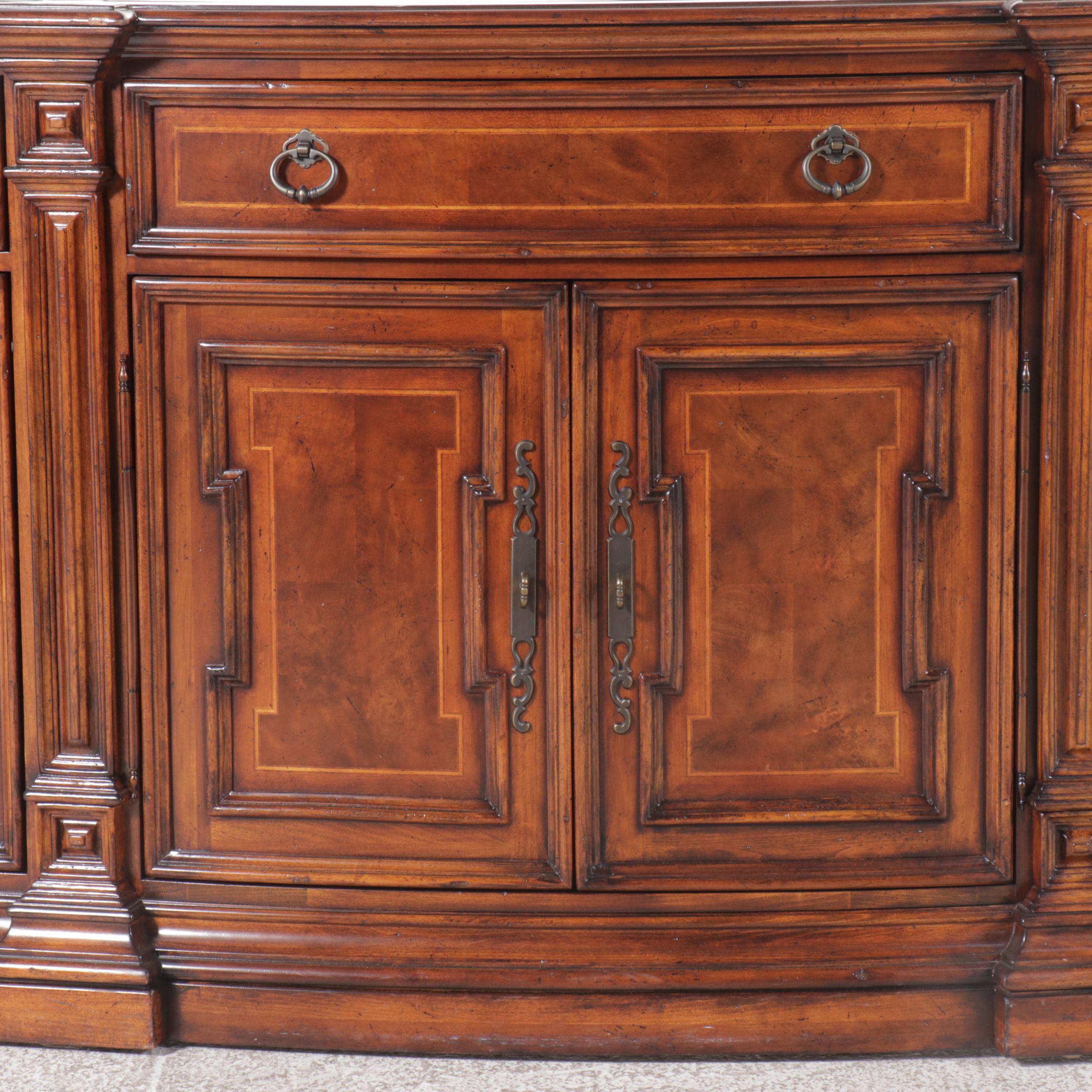 Fine Furniture Mahogany Credenza with Marble Inlay Top
